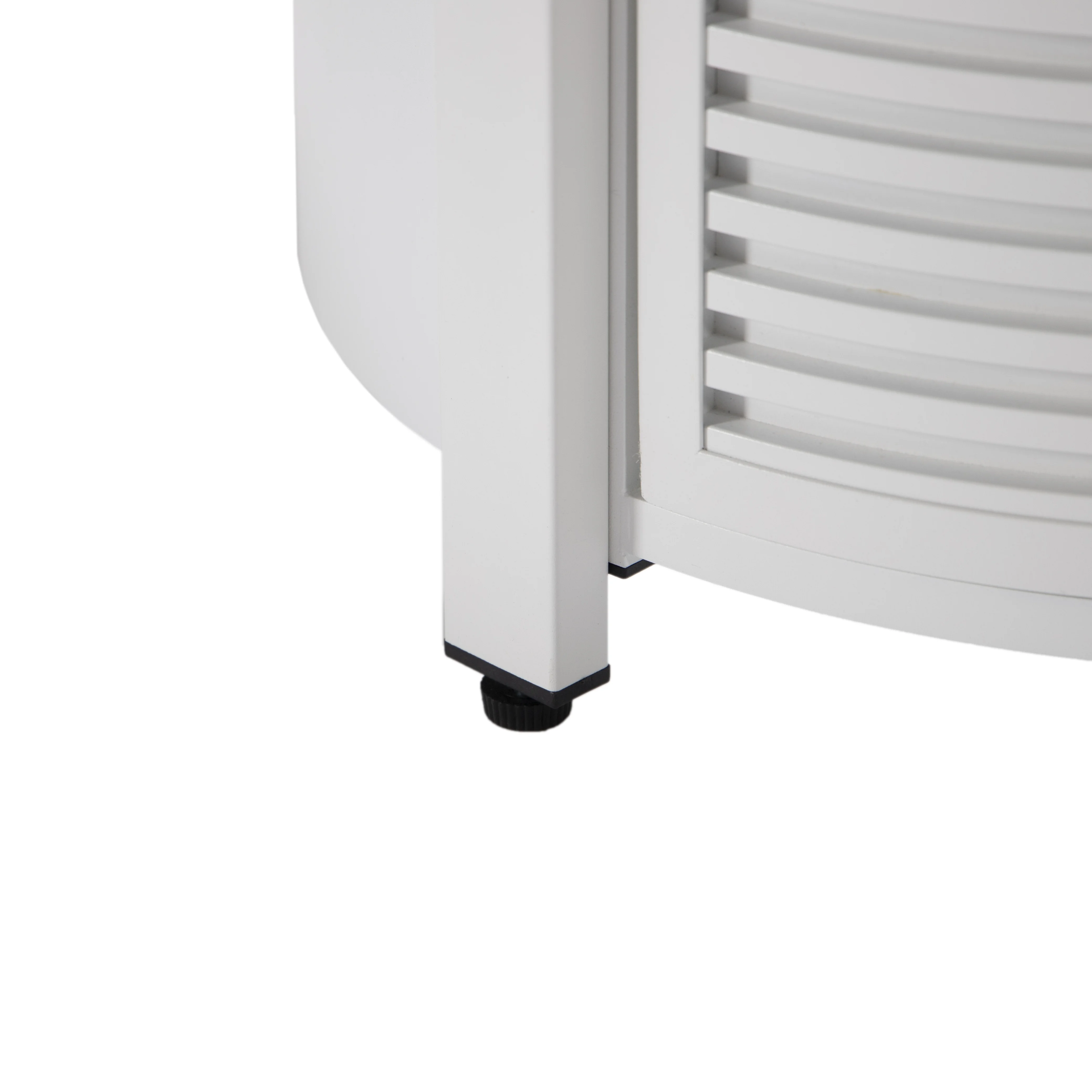 Walbrooke White Patio Round Tank Holder with Slats Design in White