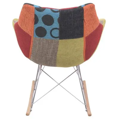 Willow Patchwork Fabric Eiffel Rocking Chair