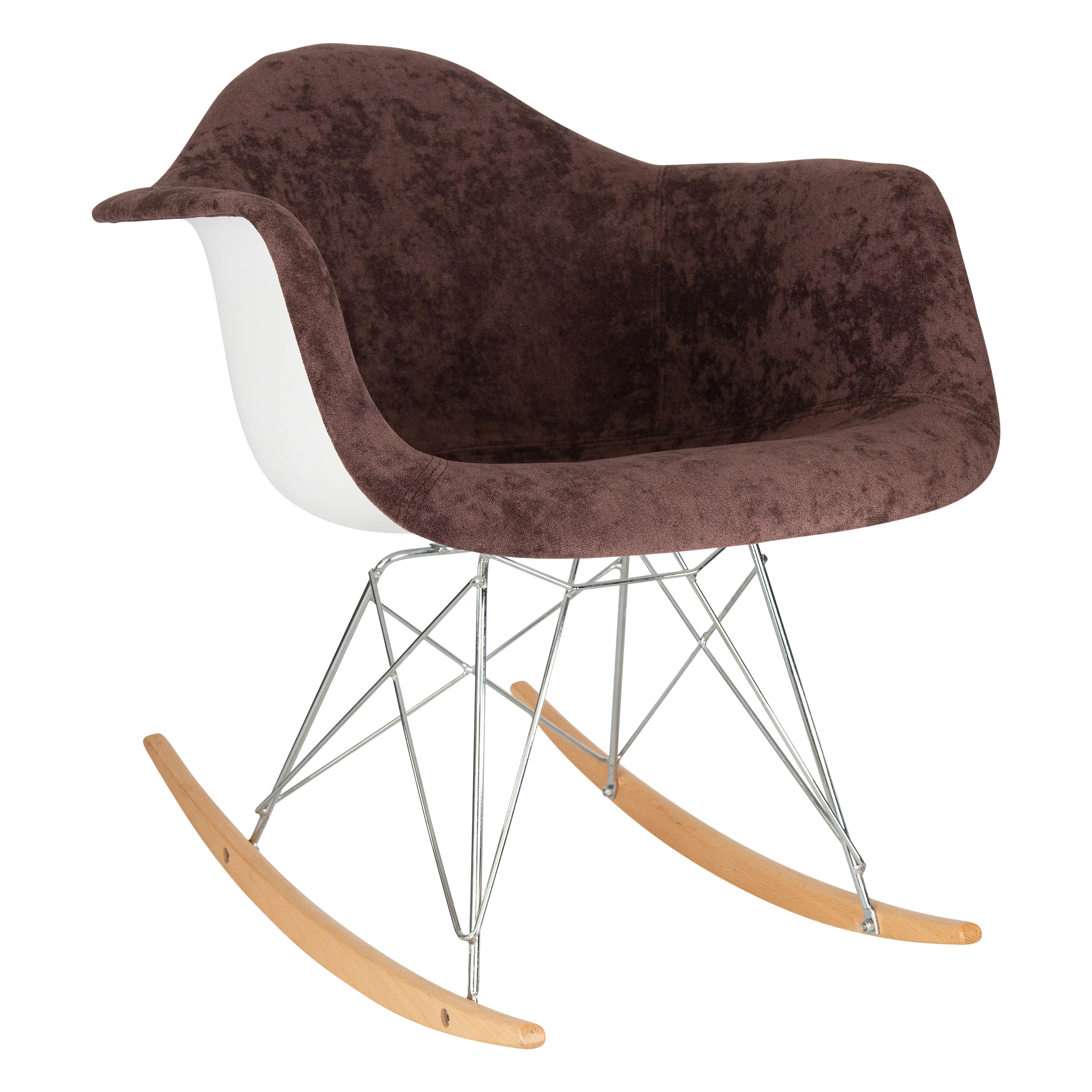 Wilson Velvet Eiffel Base Rocking Chair