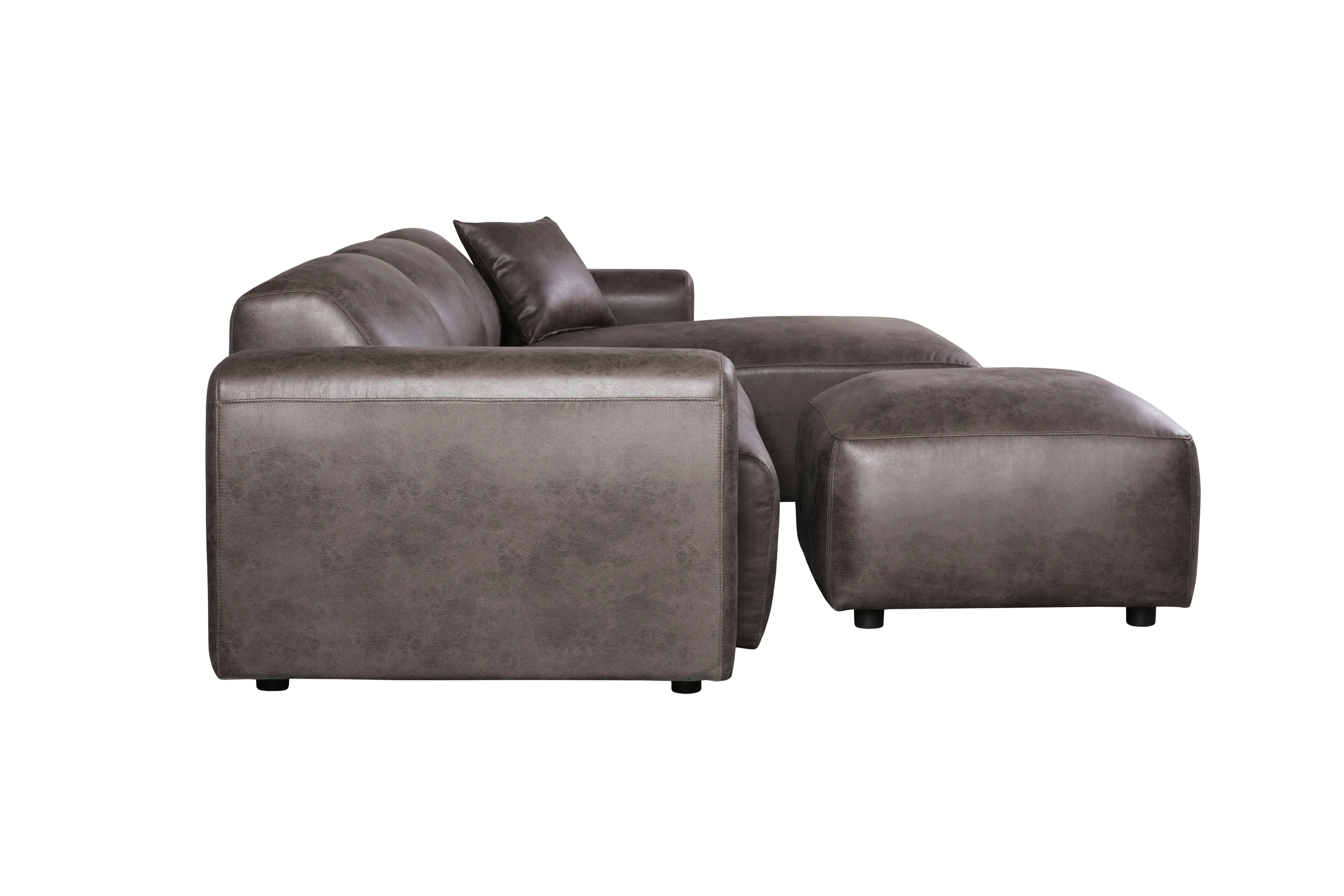 Whisper 4-Seater Conversation Set With a Chaise Lounge Chair in Brown