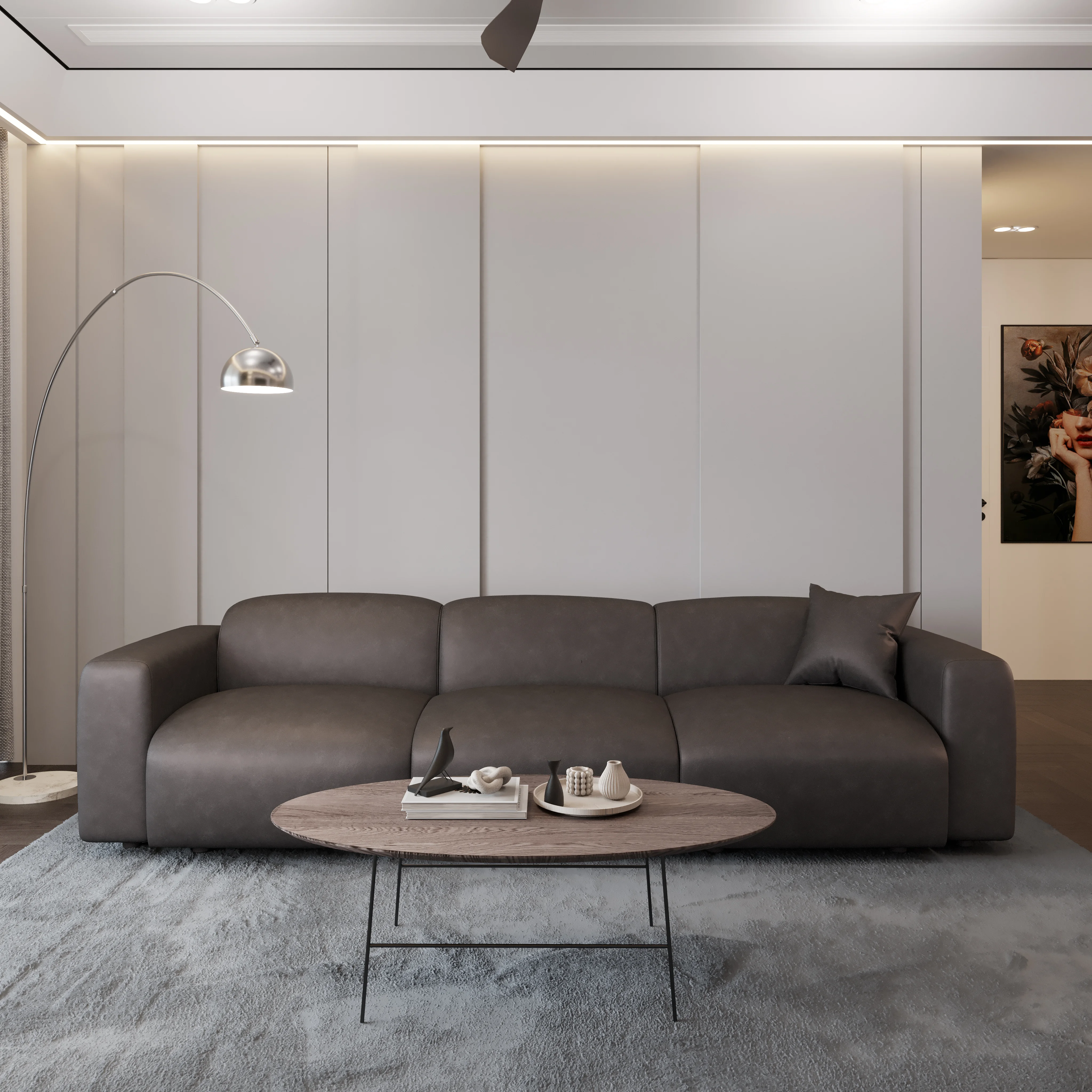 Whisper 4-Seater Conversation Set With a Chaise Lounge Chair in Brown