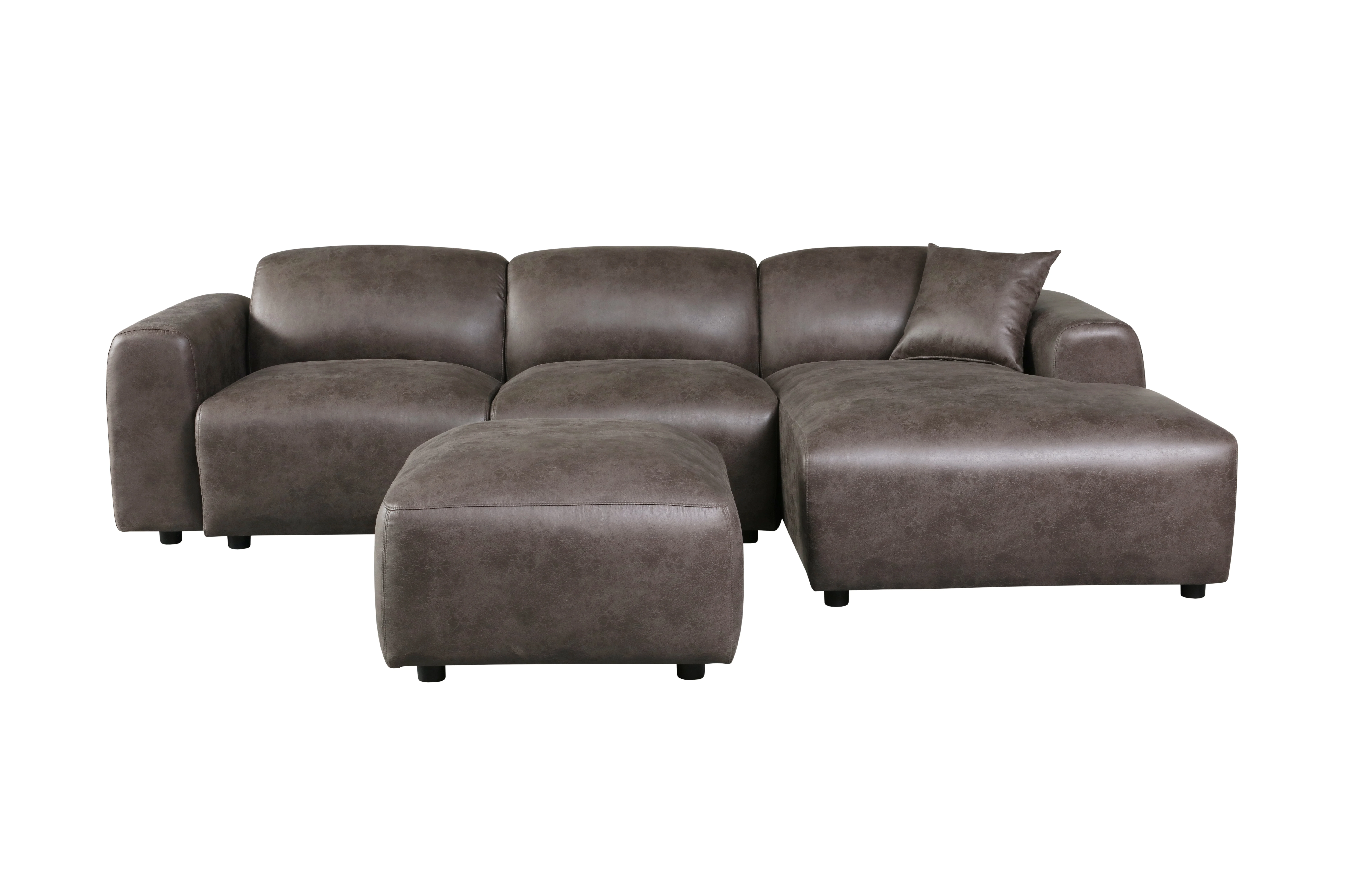 Whisper 4-Seater Conversation Set With a Chaise Lounge Chair in Brown