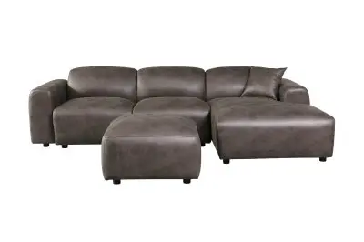 Whisper 4-Seater Conversation Set With a Chaise Lounge Chair in Brown