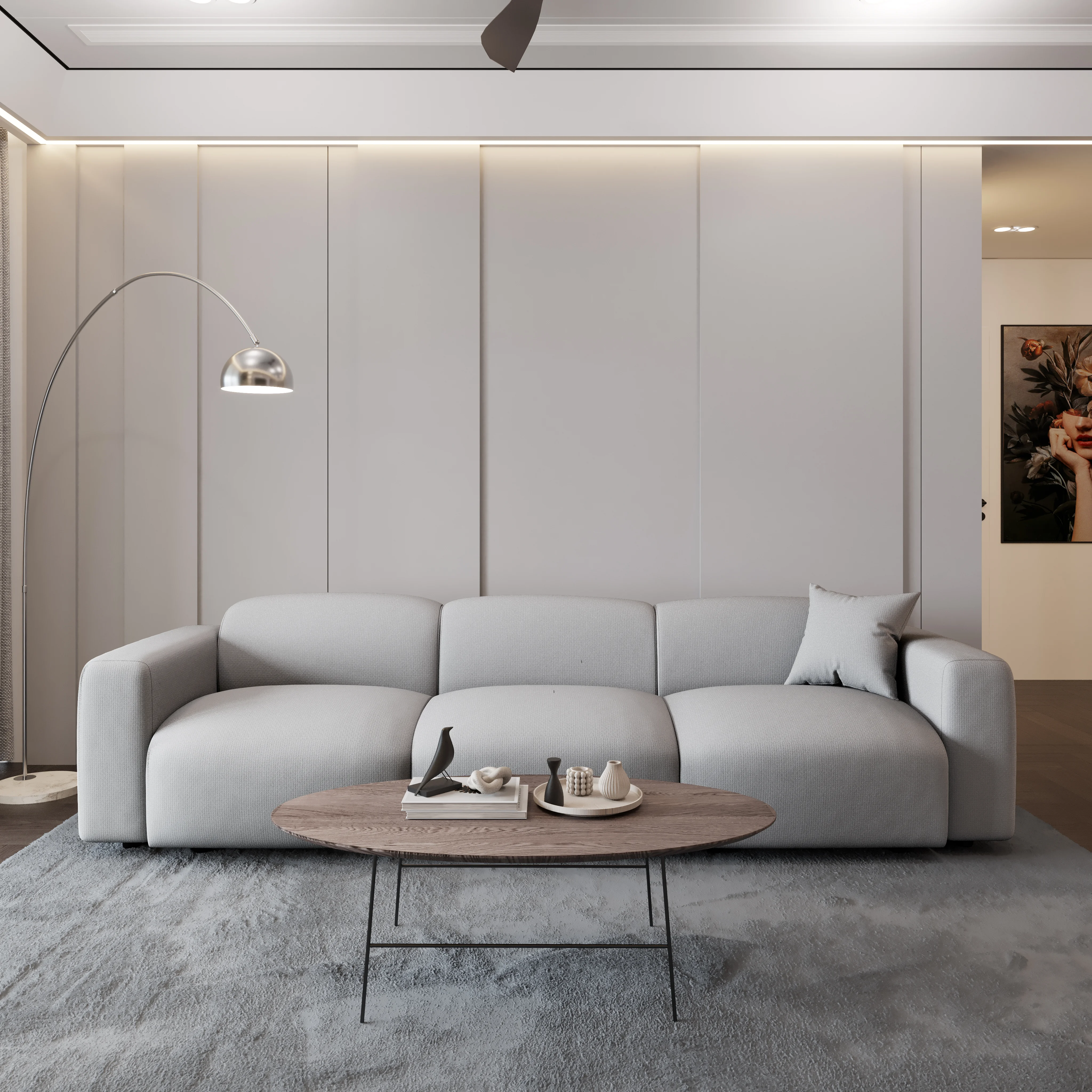 Whisper 4-Seater Conversation Set With a Chaise Lounge Chair in Taupe