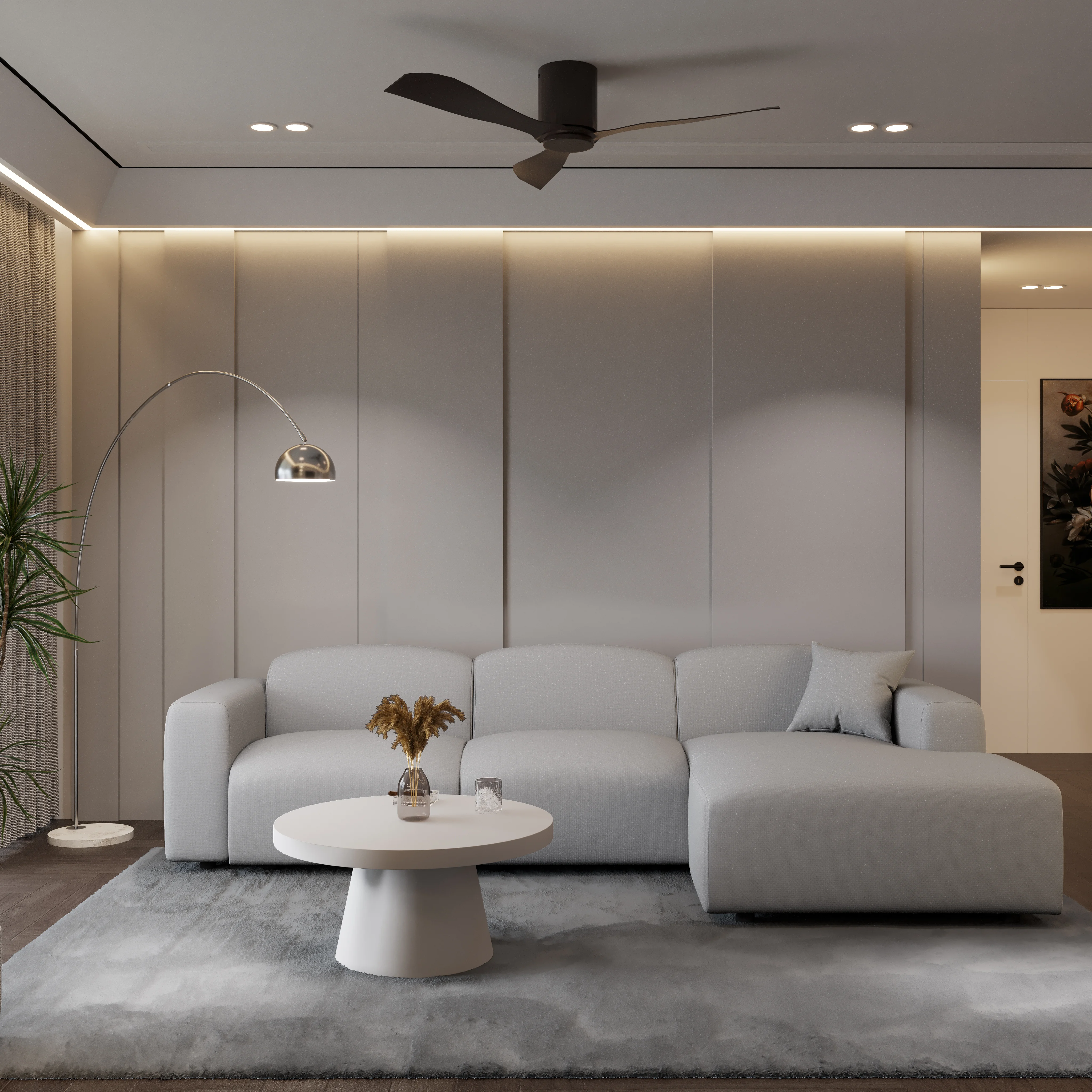 Whisper 4-Seater Conversation Set With a Chaise Lounge Chair in Taupe