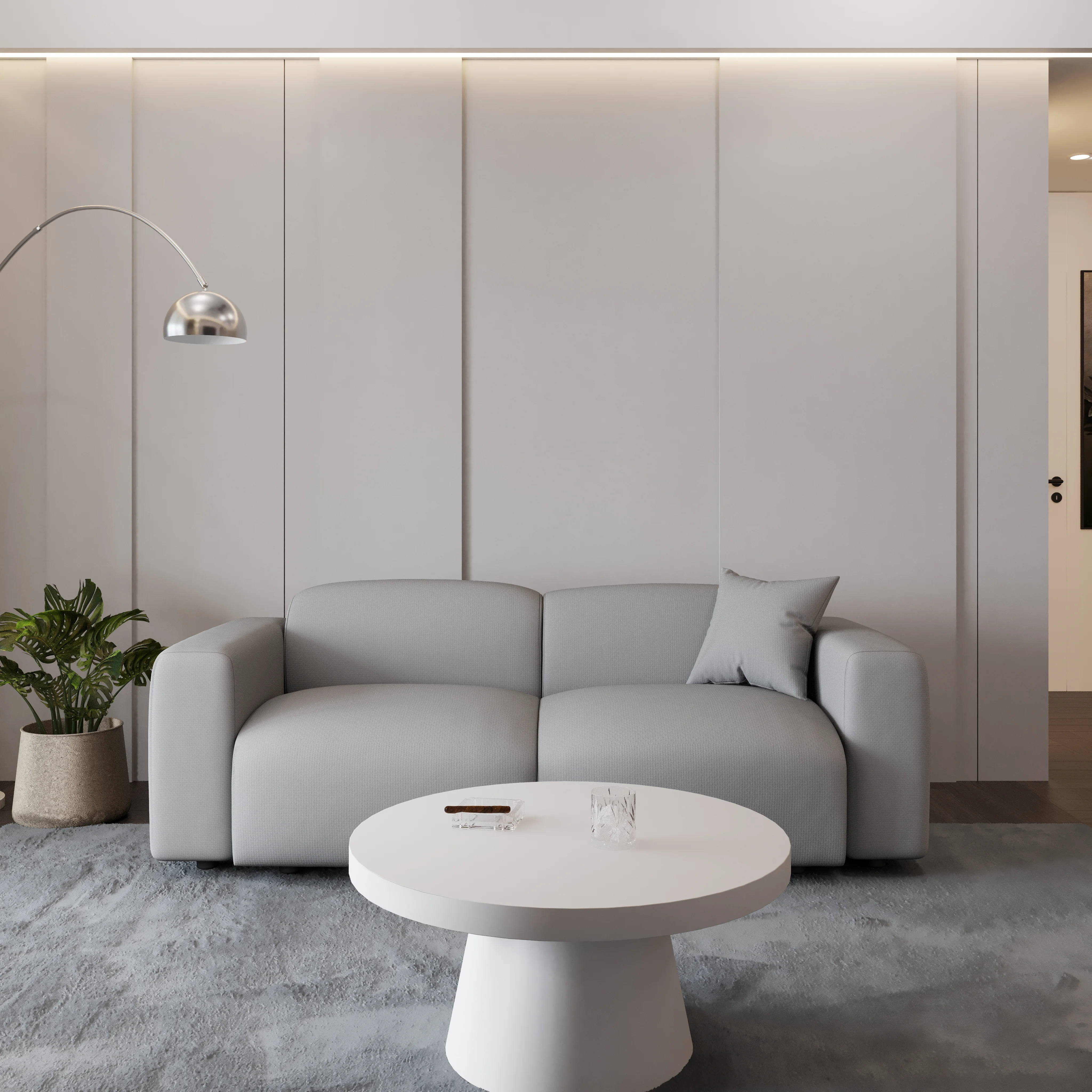 Whisper 4-Seater Conversation Set With a Chaise Lounge Chair in Taupe