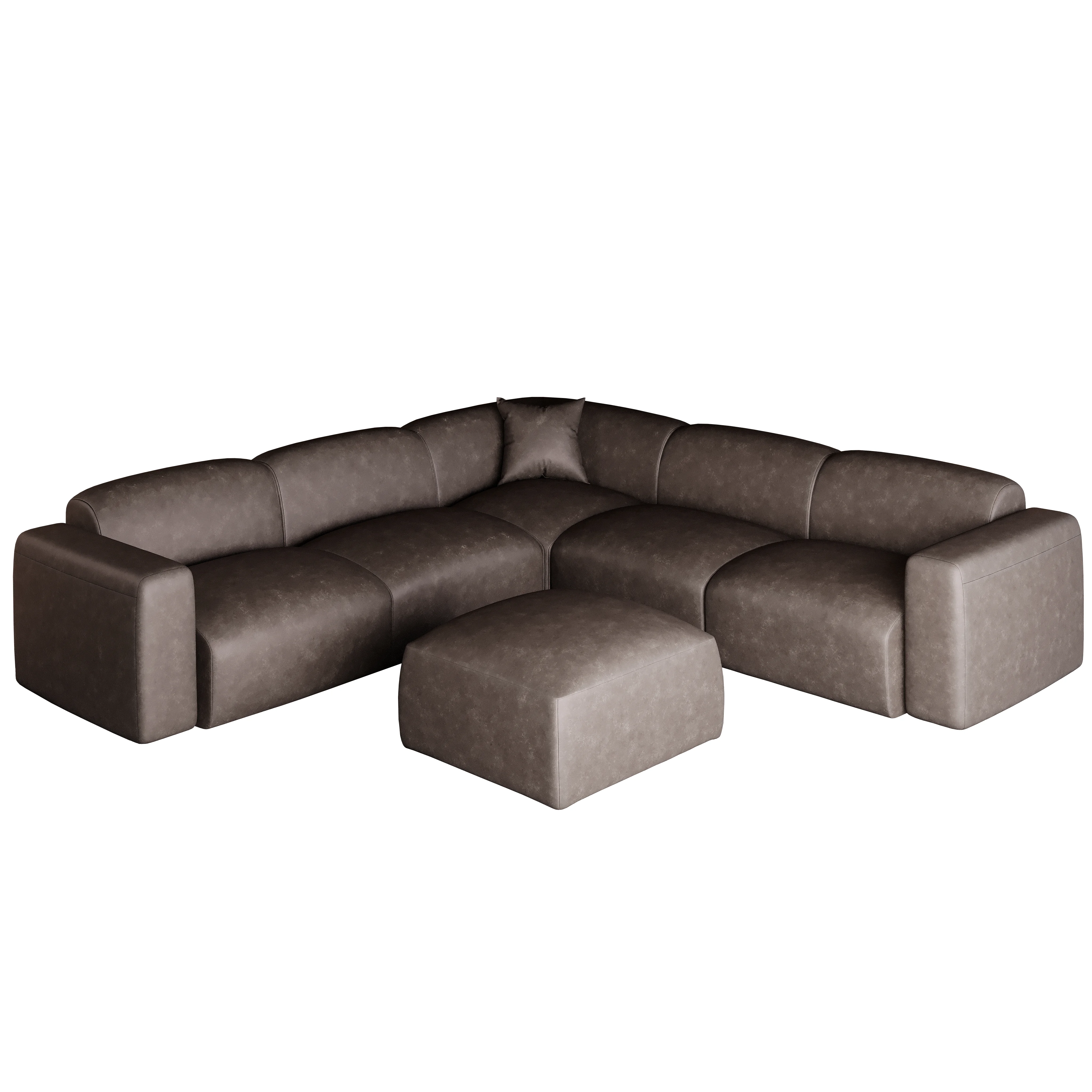 Whisper 6-Seater Conversation Set with Ottoman in Brown