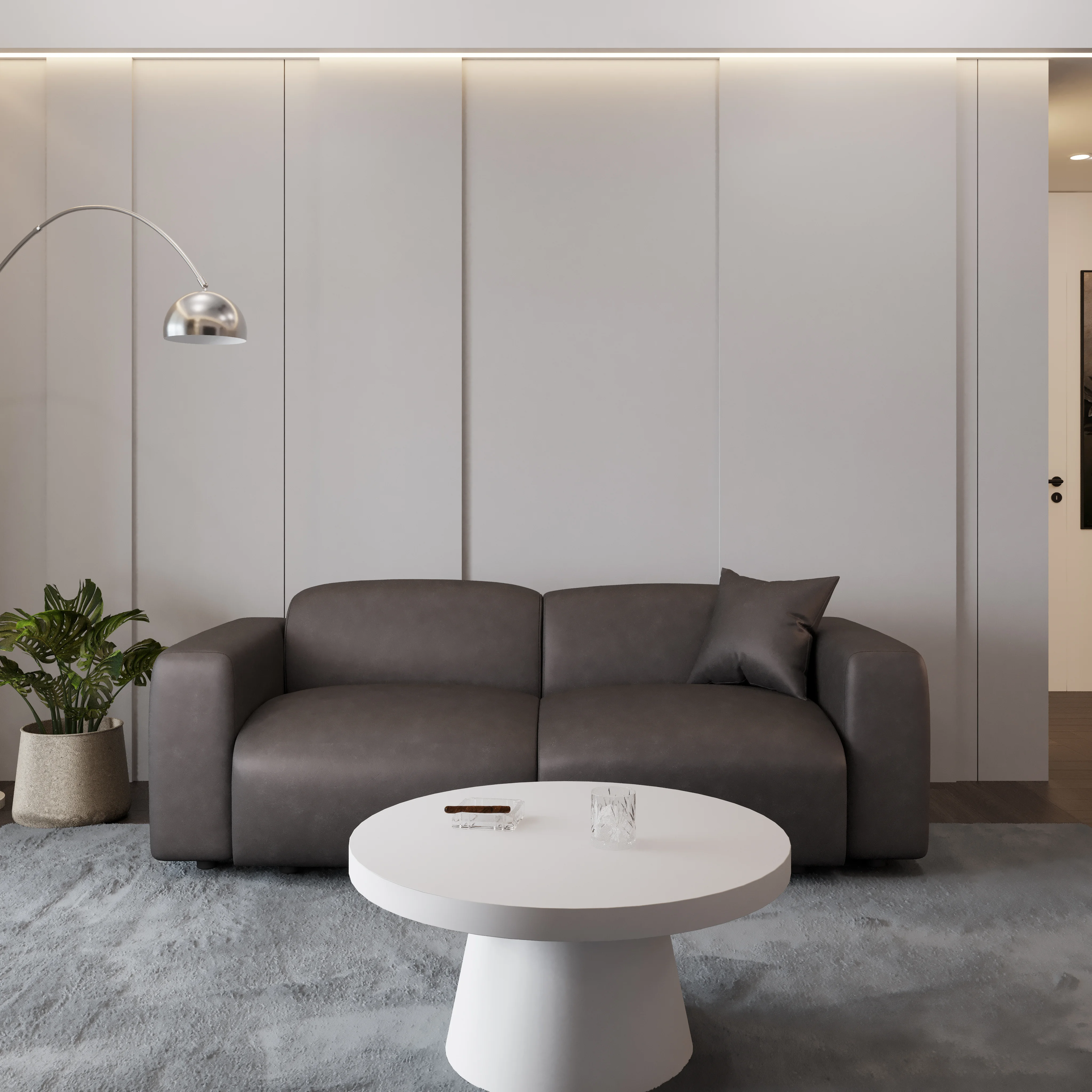 Whisper 6-Seater Conversation Set with Ottoman in Brown