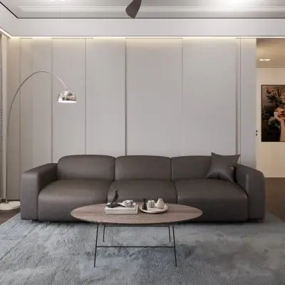 Whisper 6-Seater Conversation Set with Ottoman in Brown