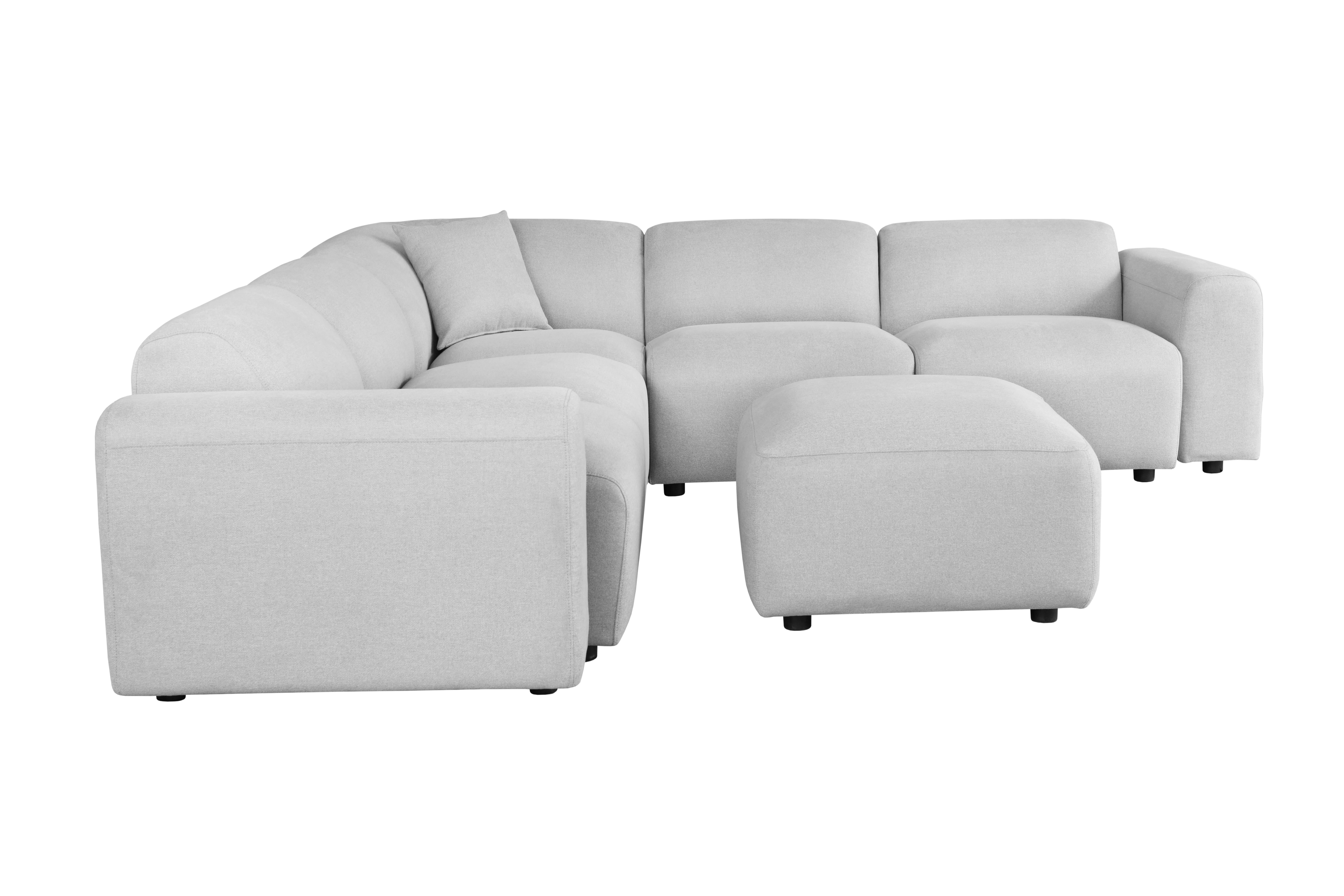 Whisper 6-Seater Conversation Set with Ottoman in Taupe