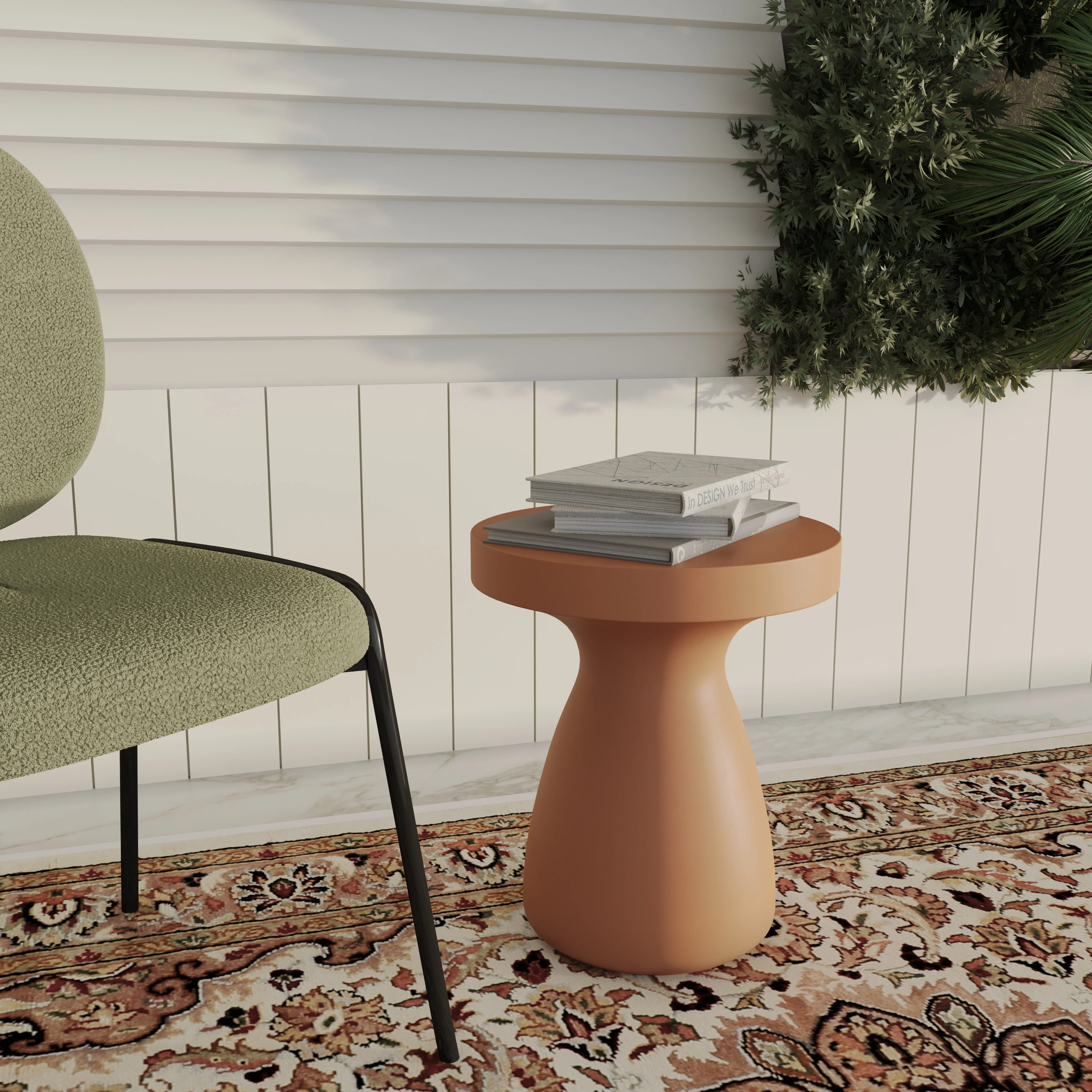 Modern Side End Table Wisp Series In Pink