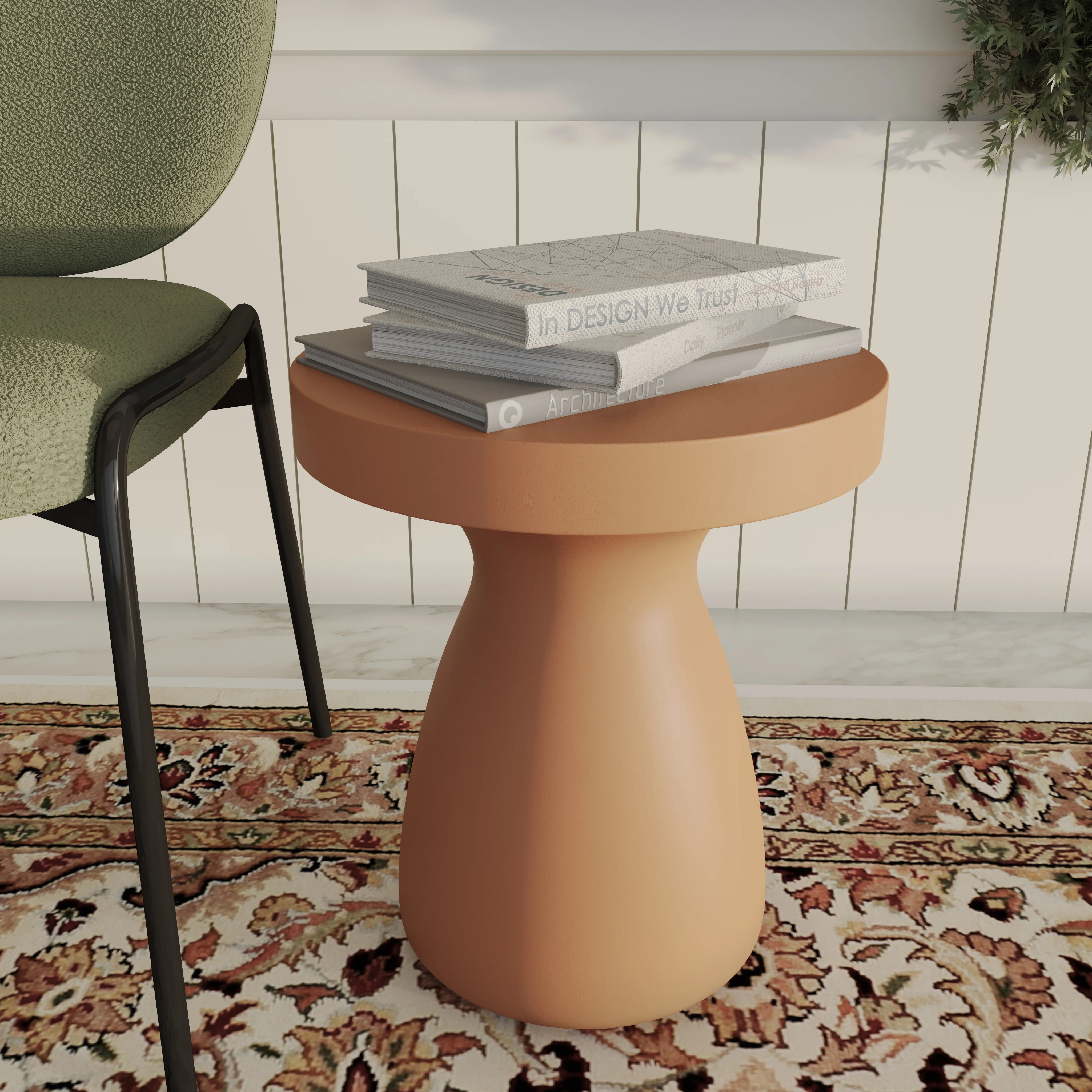Modern Side End Table Wisp Series In Pink