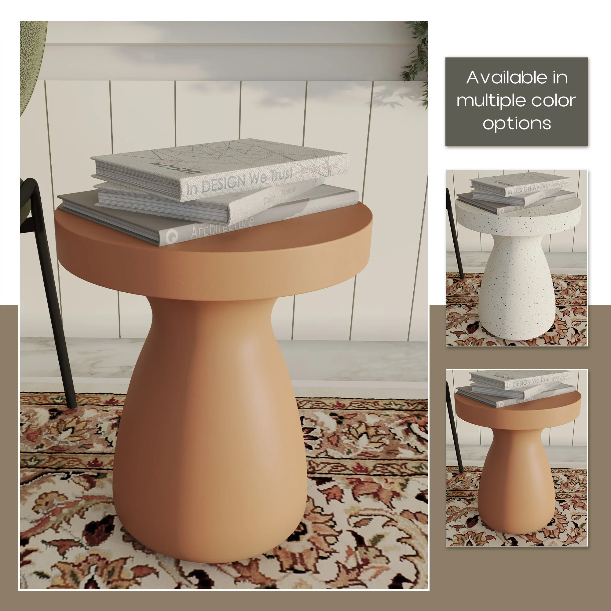 Modern Side End Table Wisp Series In Pink
