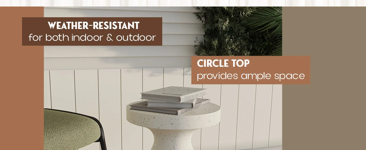 Modern Side End Table Wisp Series In Terrazzo White