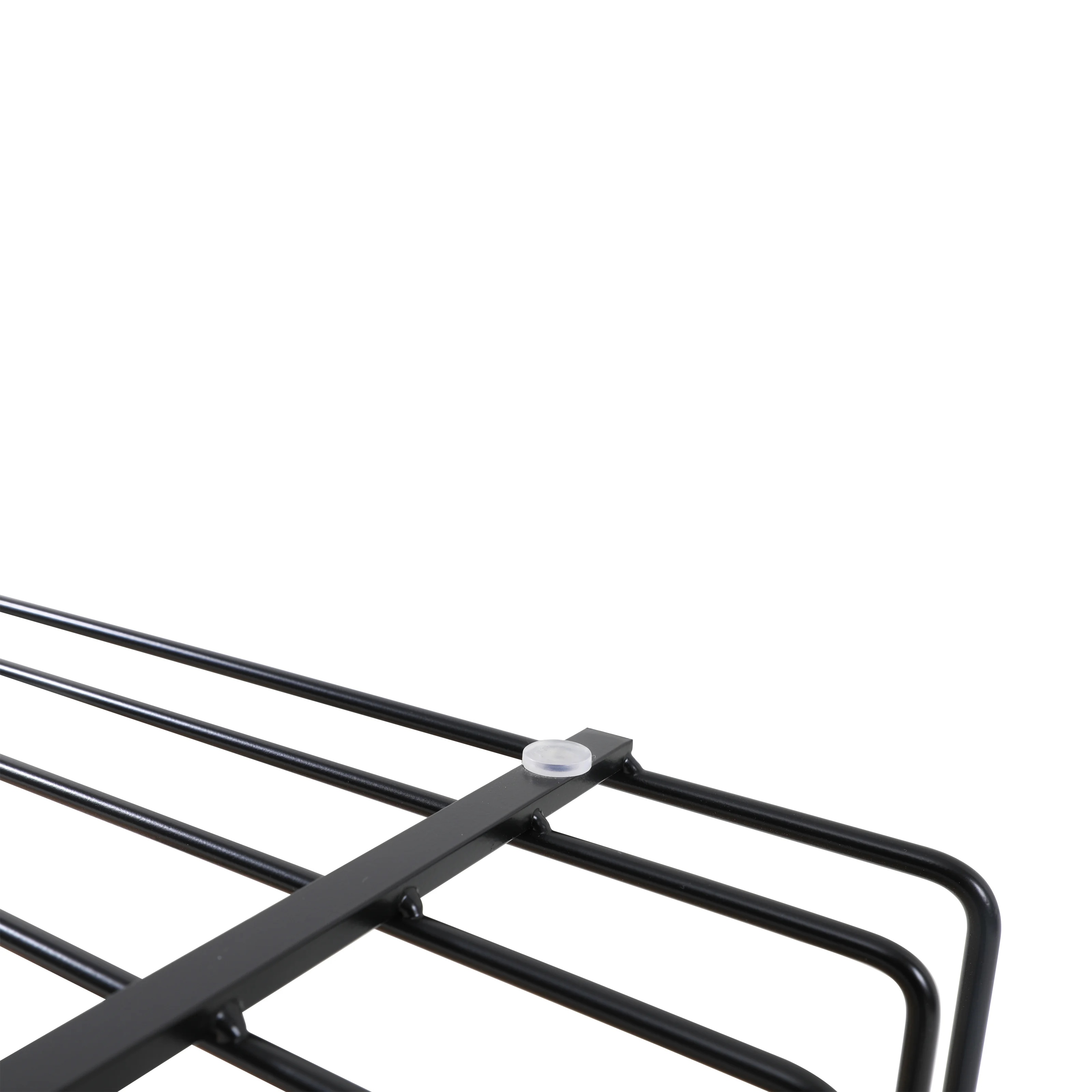 Walden Rectangular Coffee Table with Ash Veneer Top and Powder Coated Steel Frame in Black