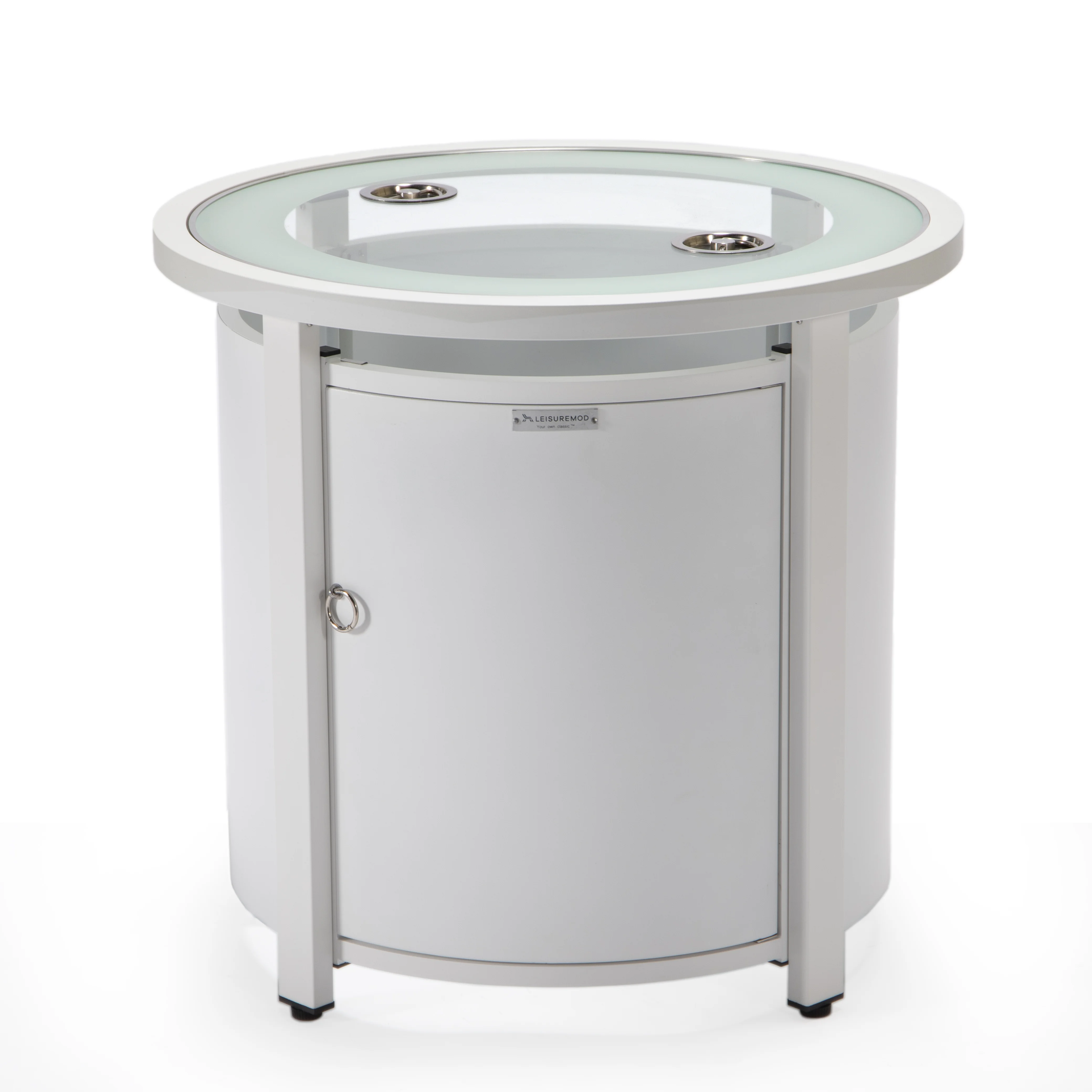 Walbrooke Patio Round Fire Pit and Tank Holder in White