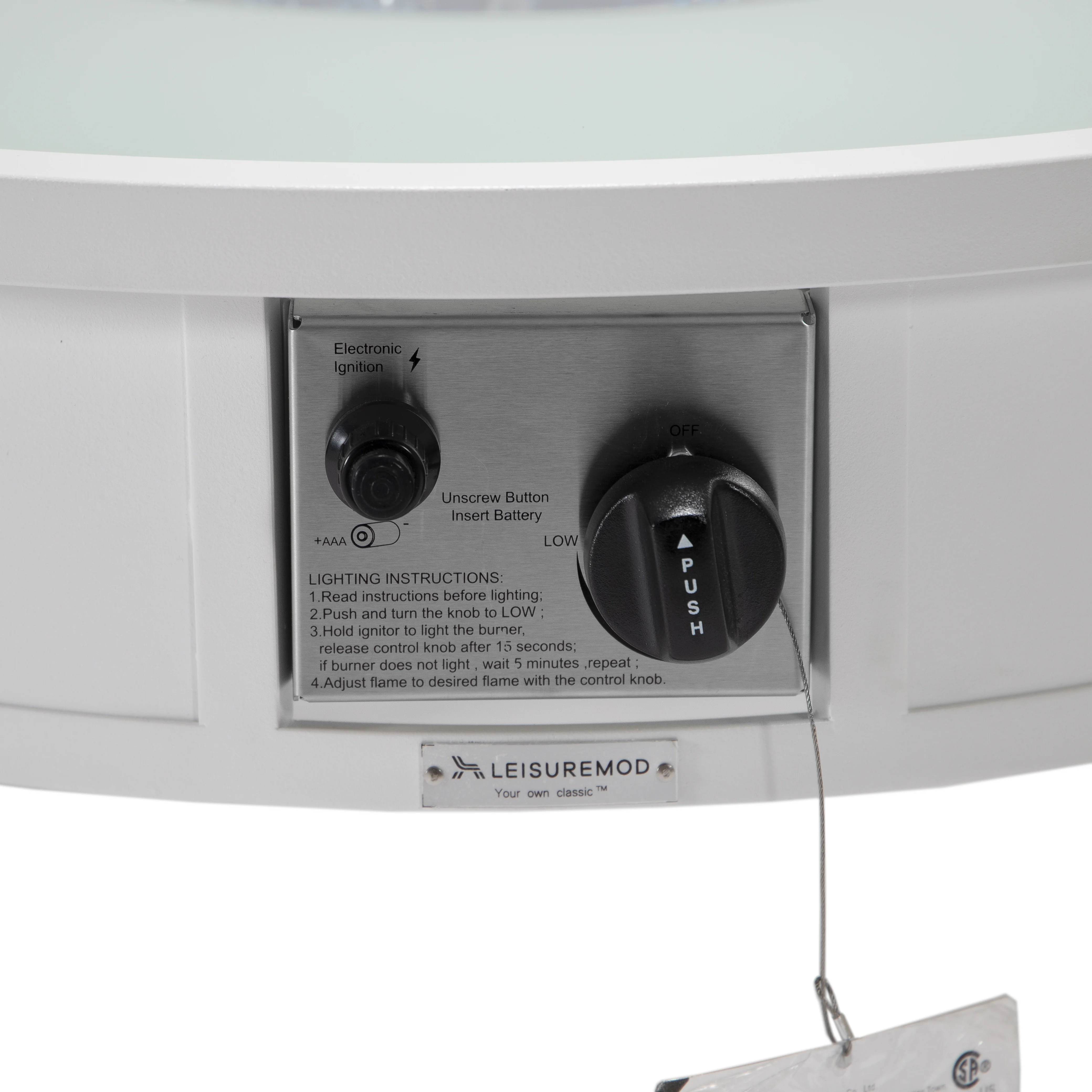 Walbrooke Patio Round Fire Pit and Tank Holder in White