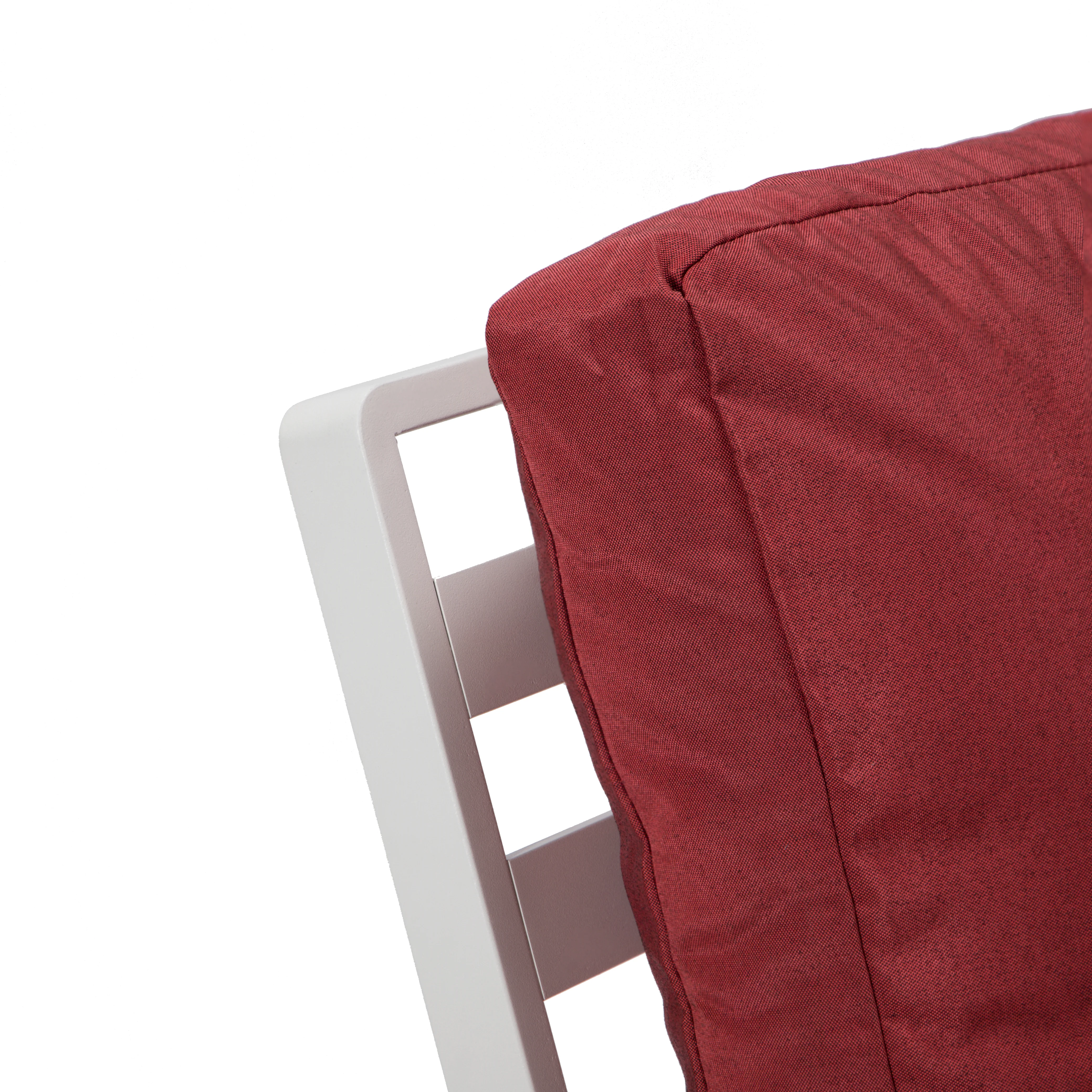 Walbrooke Outdoor Patio White Aluminum Armchairs With Cushions Set Of 2 in Red