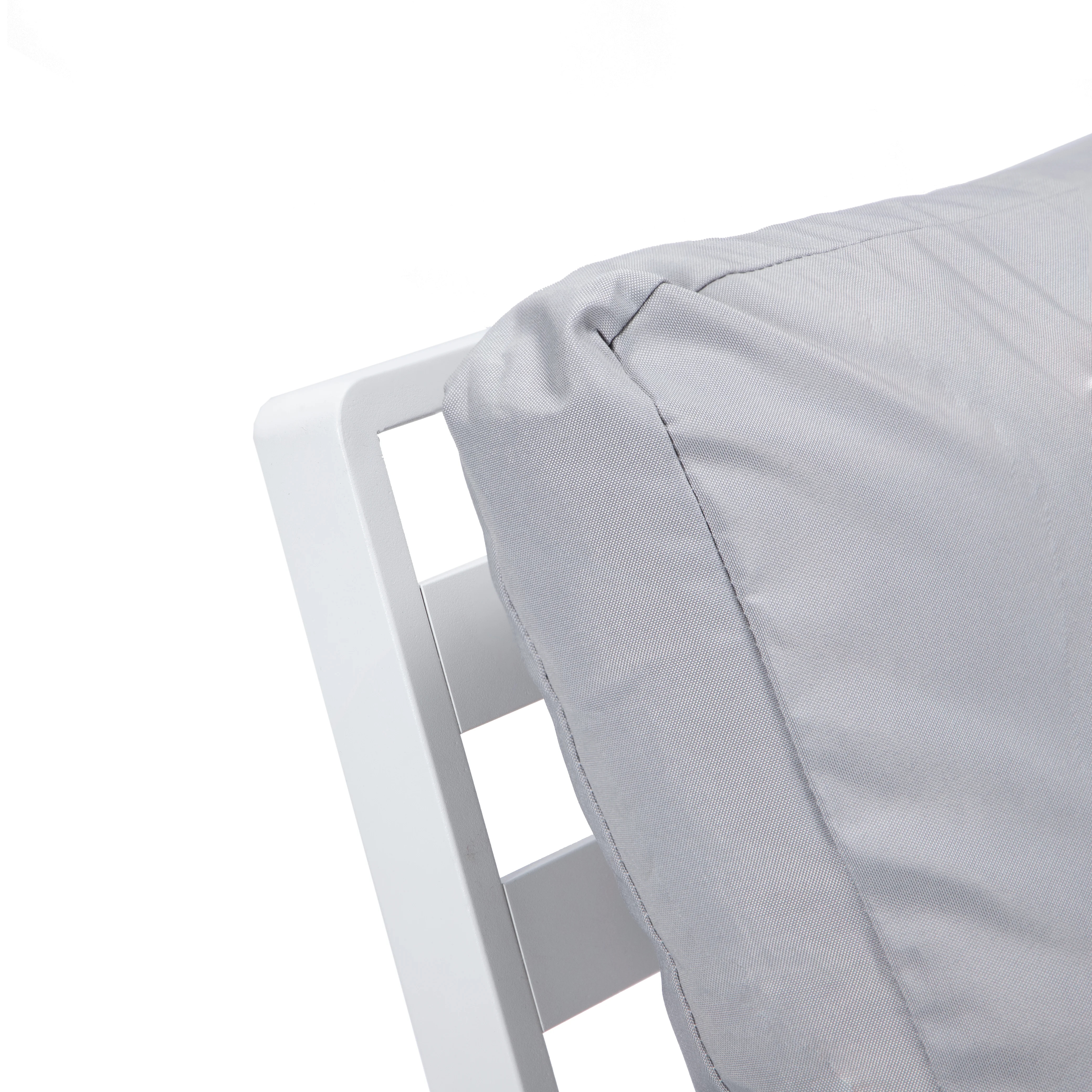 Walbrooke Modern Outdoor Patio Loveseat with White Aluminum Frame and Removable Cushions For Patio and Backyard Garden