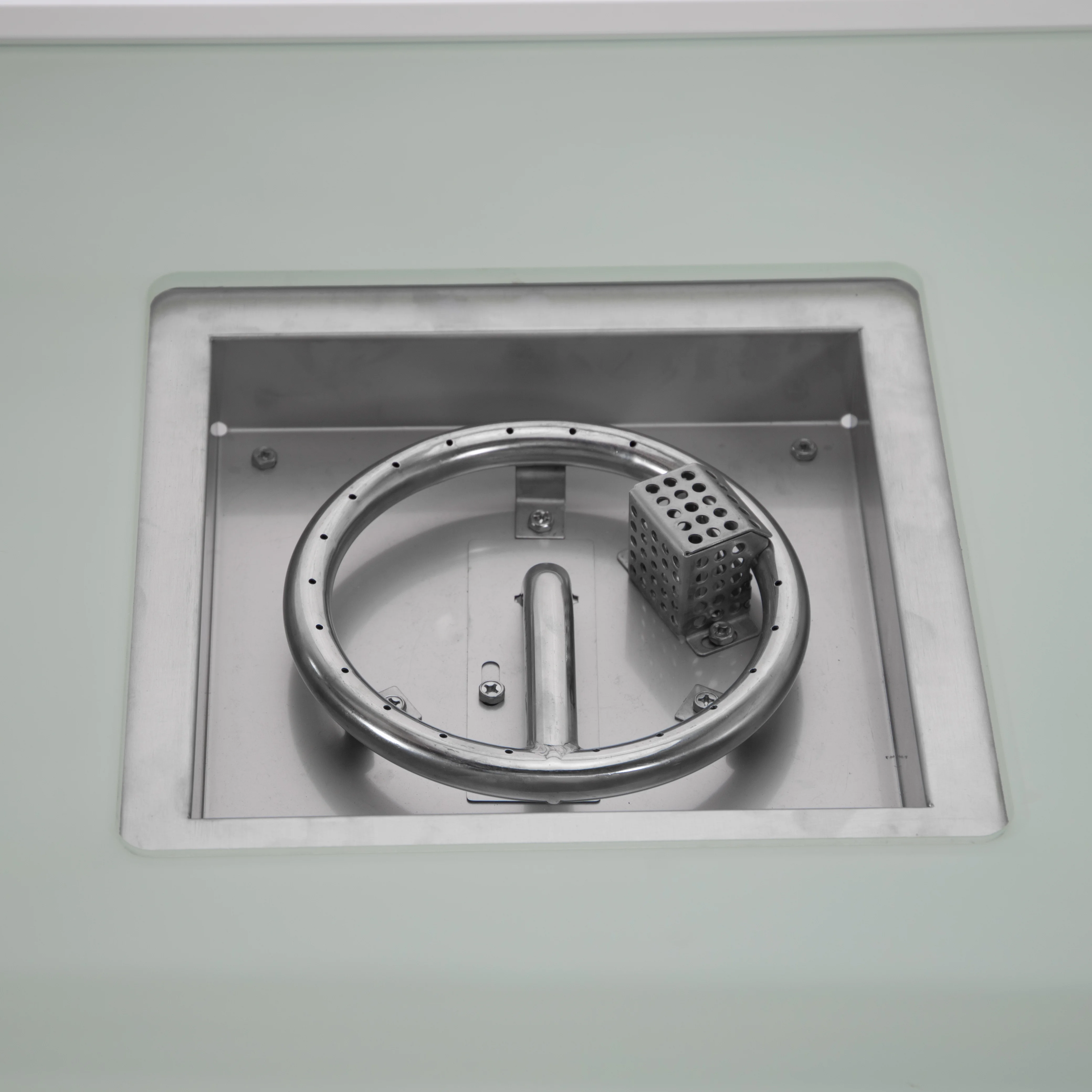 Walbrooke Patio Square Fire Pit and Tank Holder with Slats Design in White