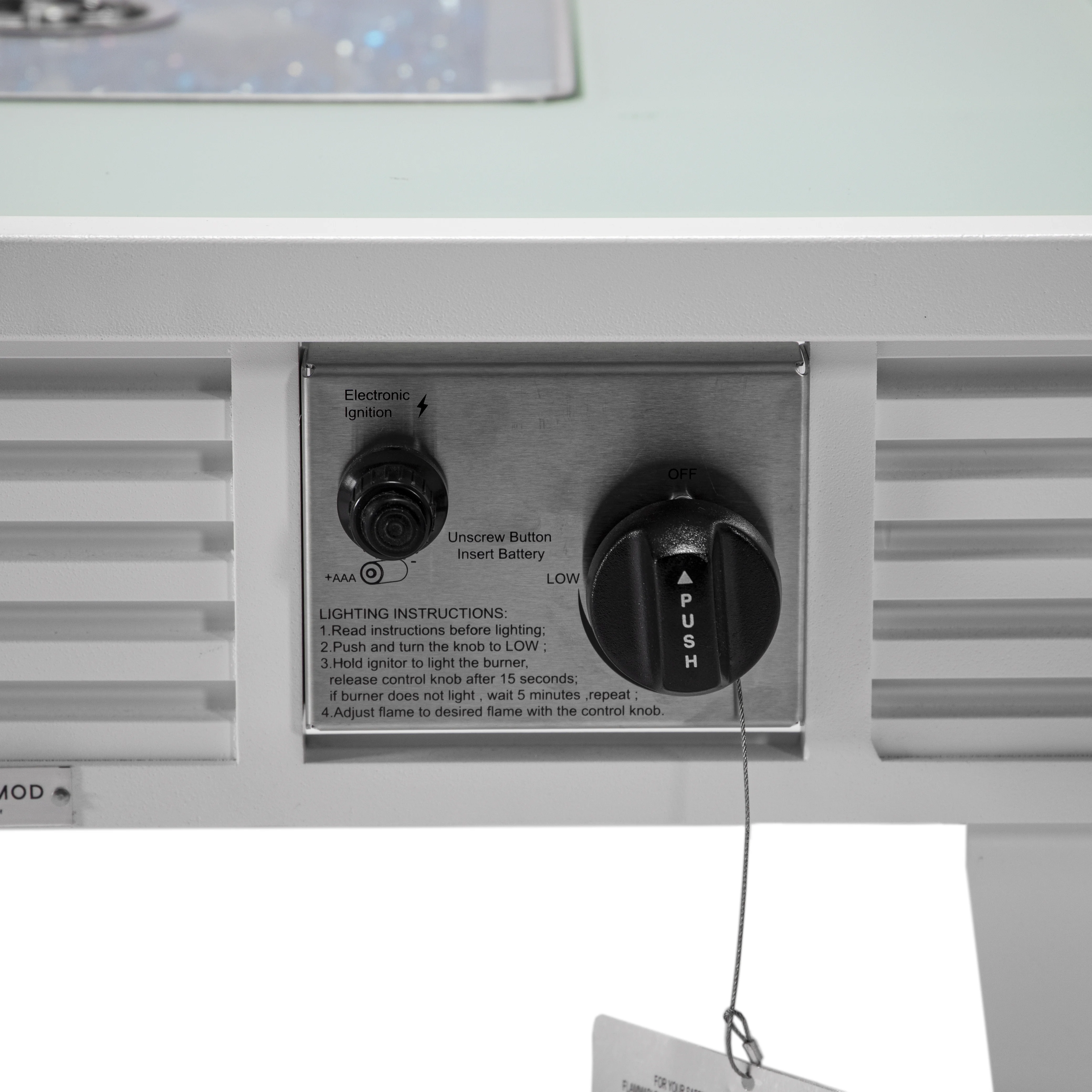 Walbrooke Patio Square Fire Pit and Tank Holder with Slats Design in White