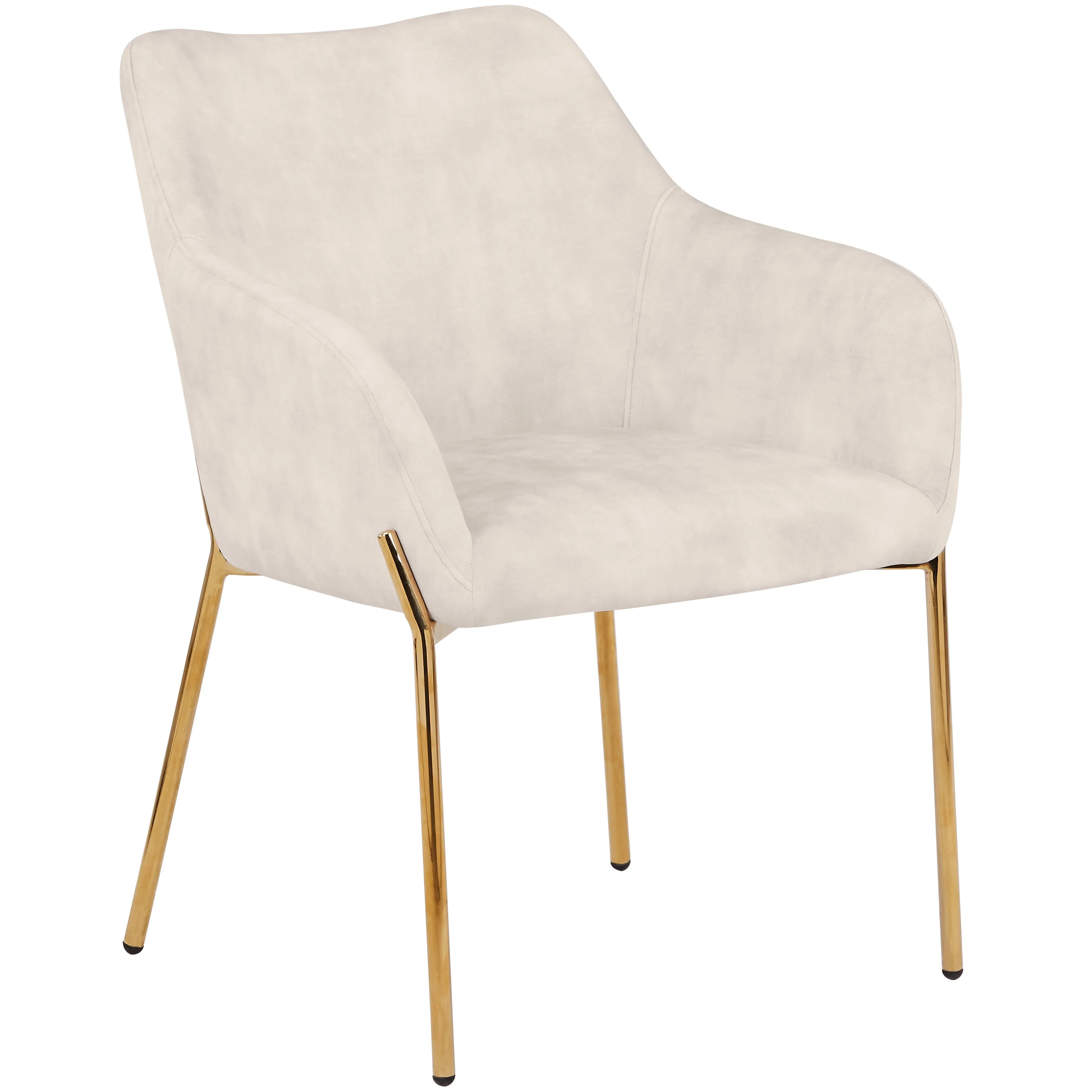 Zaire Collection Modern Dining Chair, Gold Legs and Beige Velvet