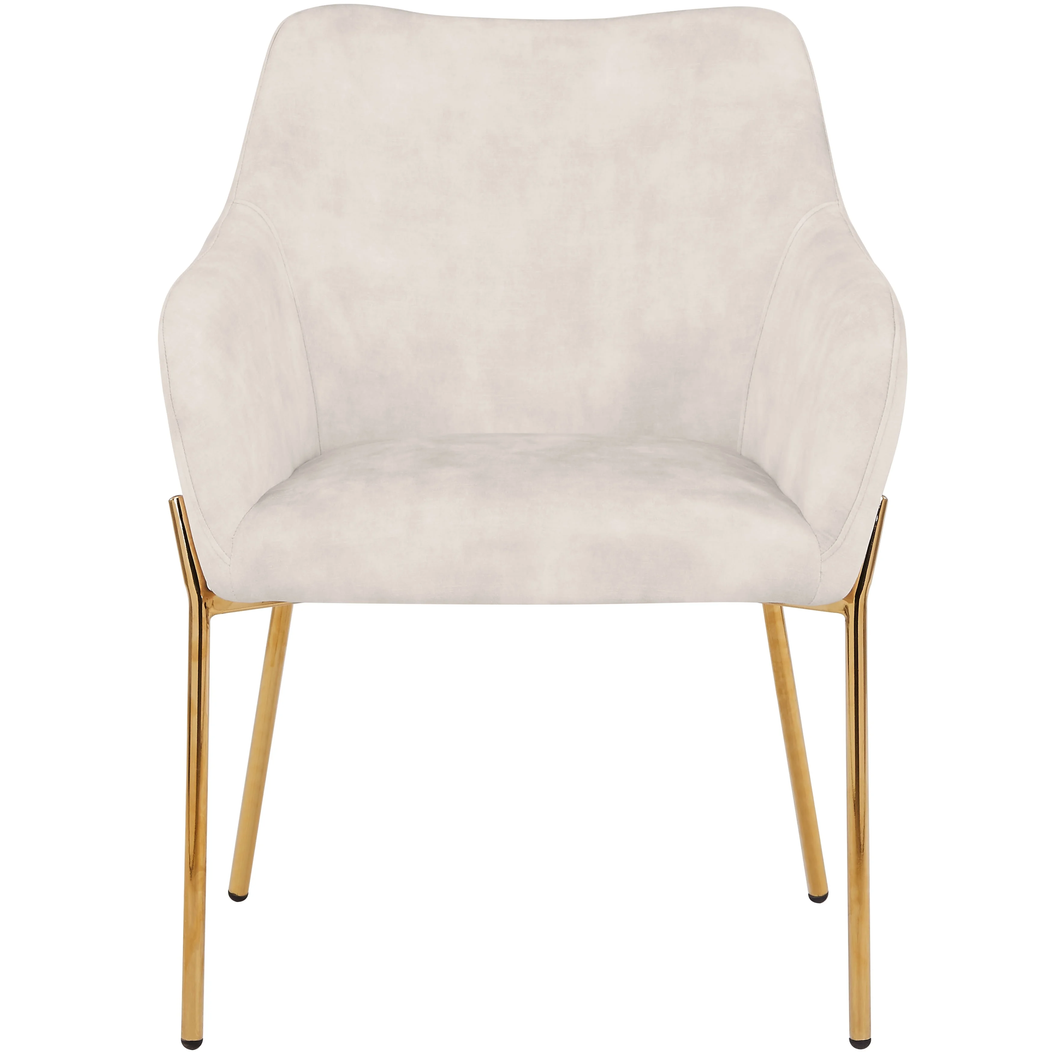Zaire Collection Modern Dining Chair, Gold Legs and Beige Velvet