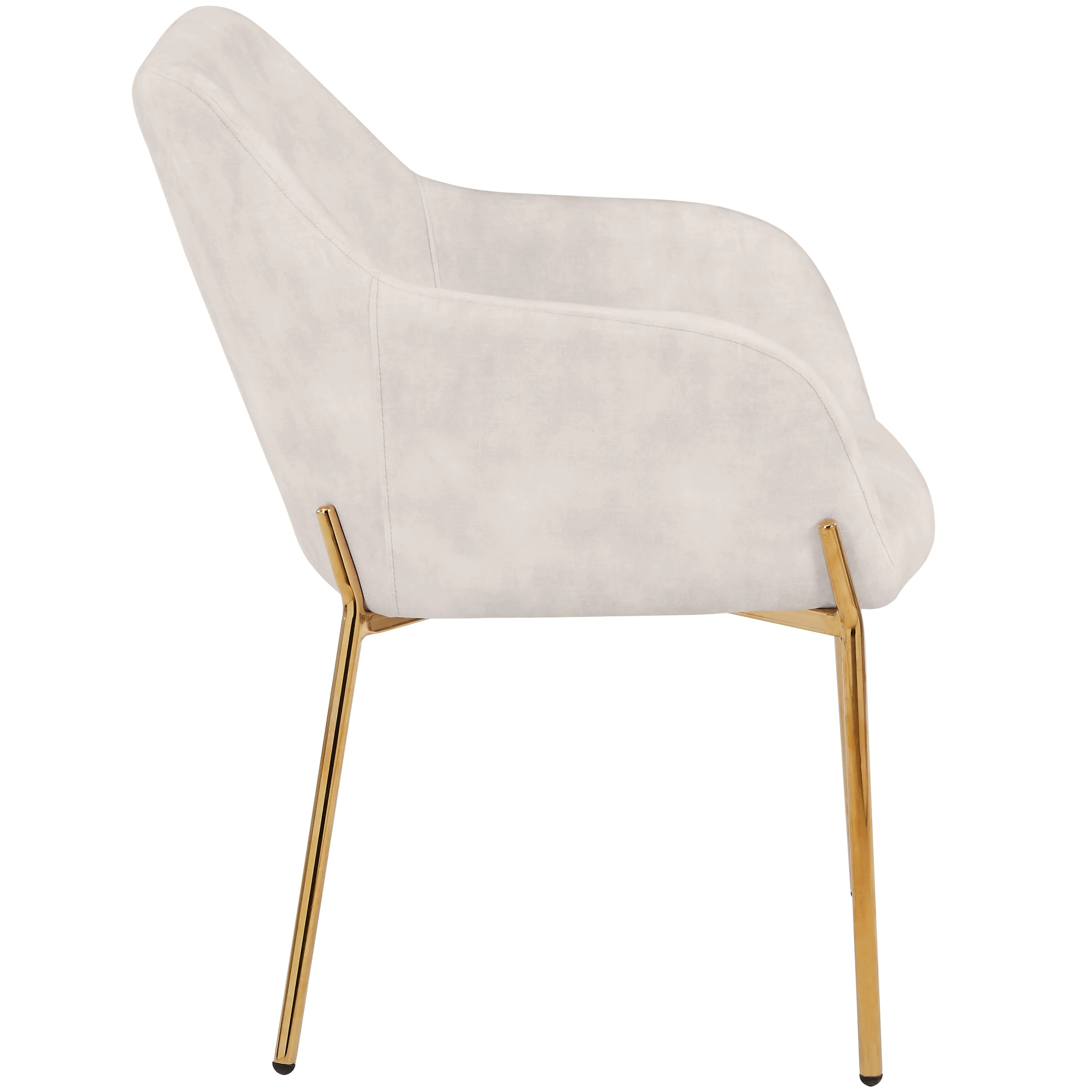 Zaire Collection Modern Dining Chair, Gold Legs and Beige Velvet
