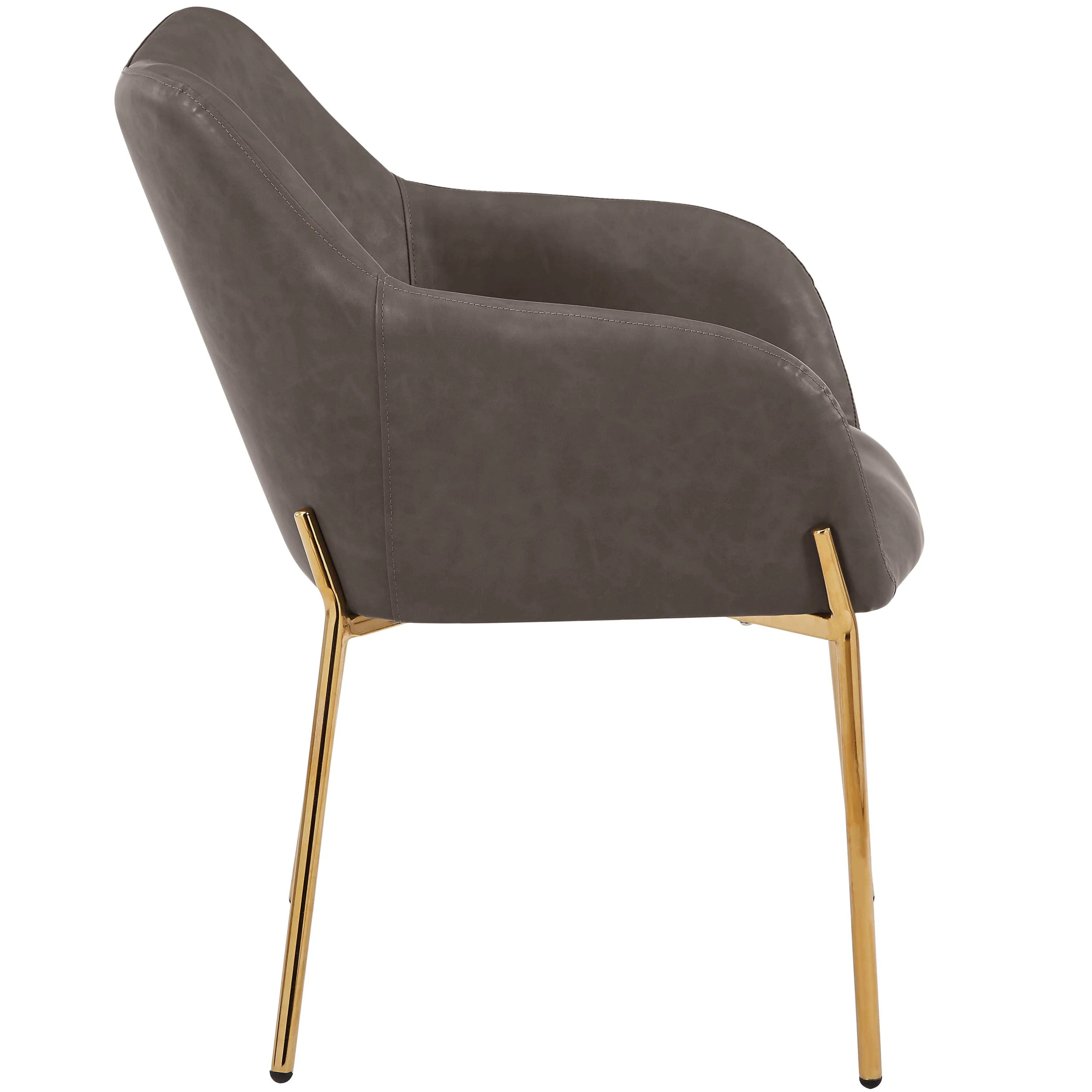 Zaire Collection Modern Dining Chair, Gold Legs and CHarcoal Fabric