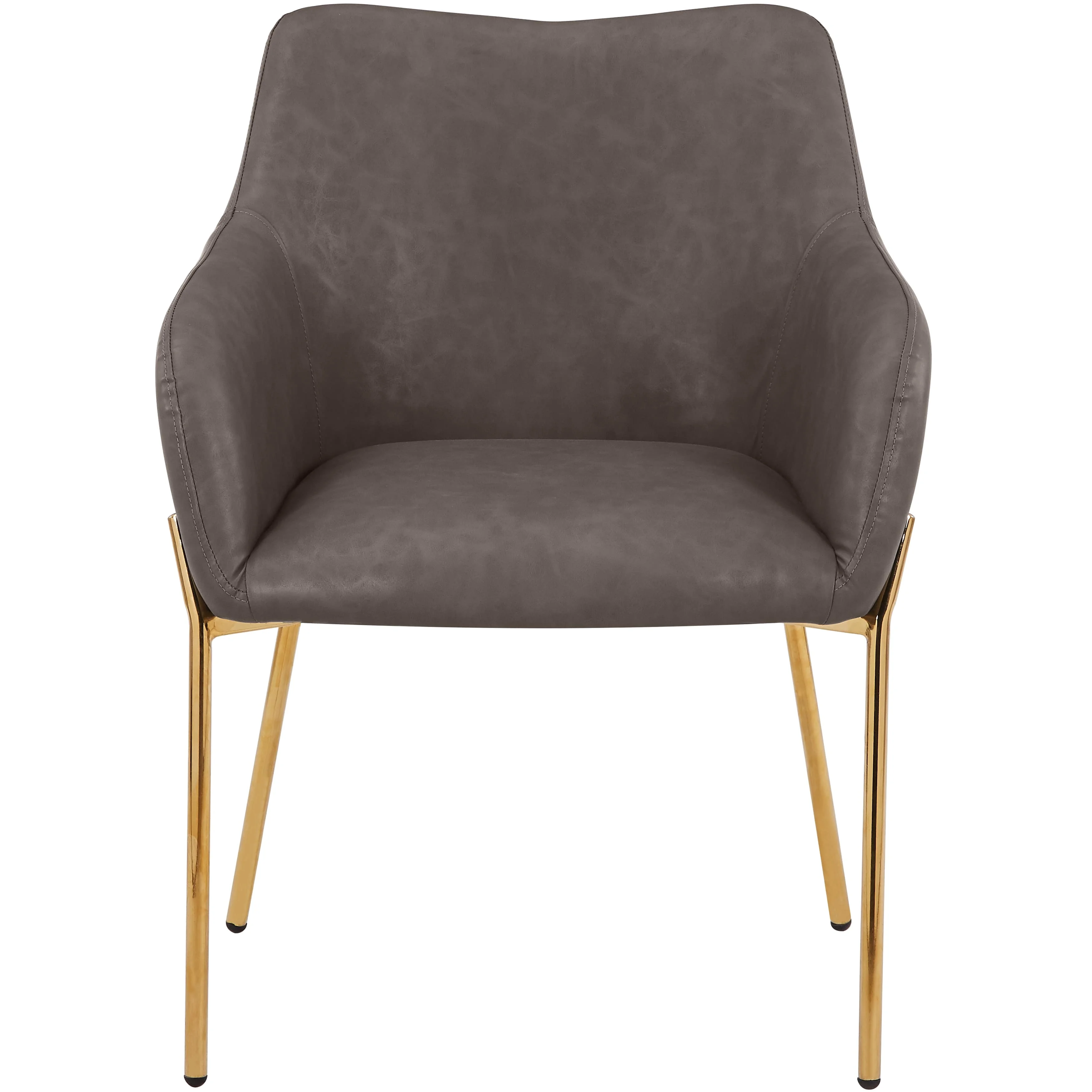 Zaire Collection Modern Dining Chair, Gold Legs and CHarcoal Fabric
