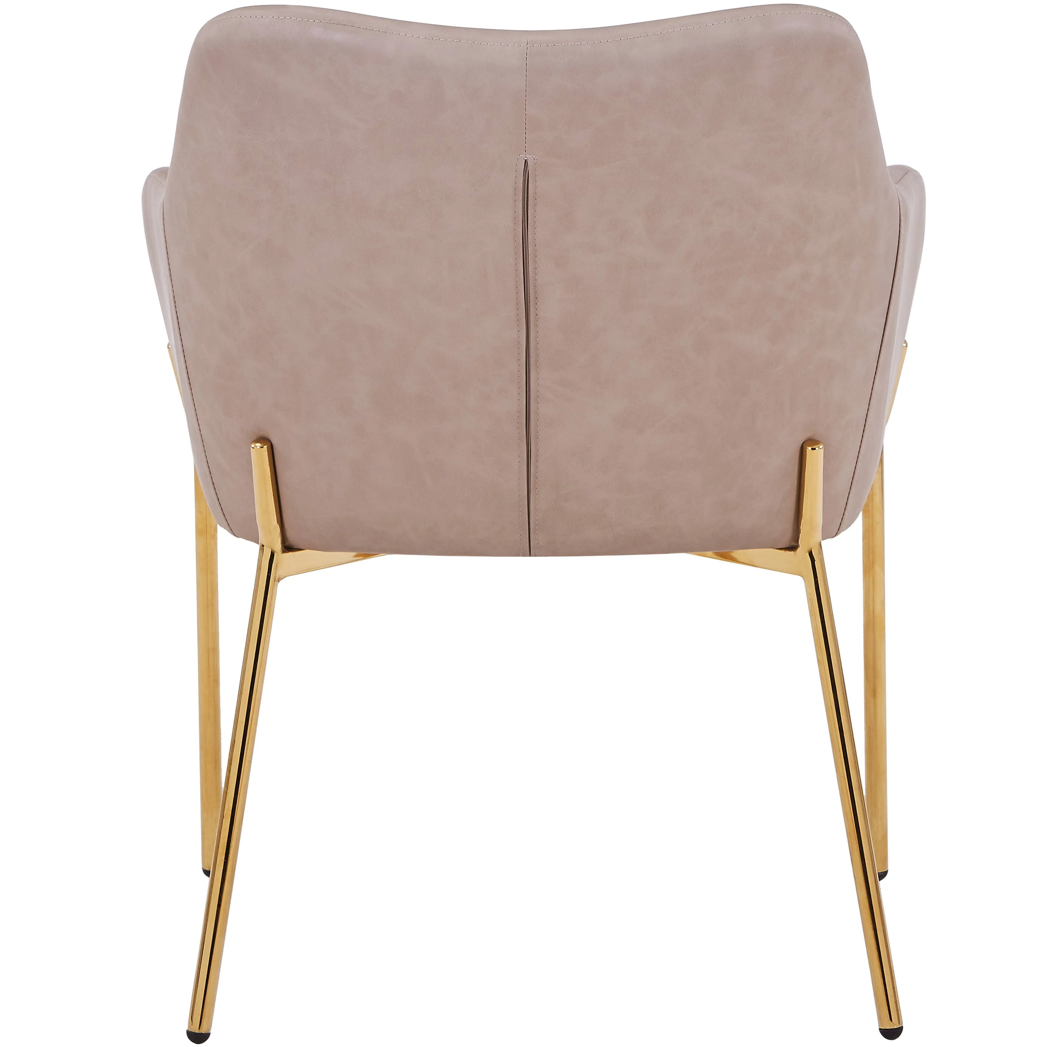 Zaire Collection Modern Dining Chair, Gold Legs and Taupe Fabric