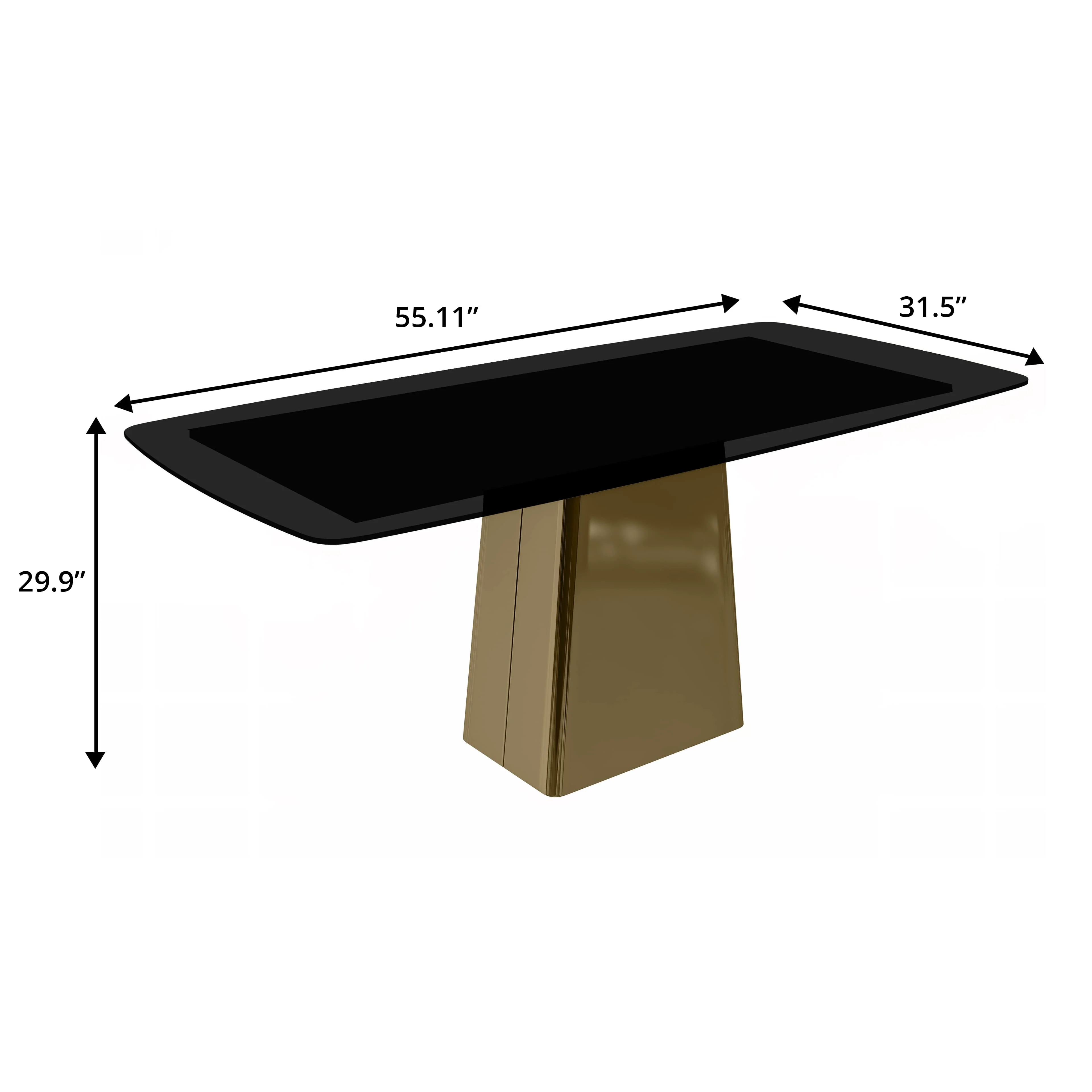 7-Piece Dining Set with Rectangular Glass Dining Table and 6 Upholstered Dining Arm Chairs