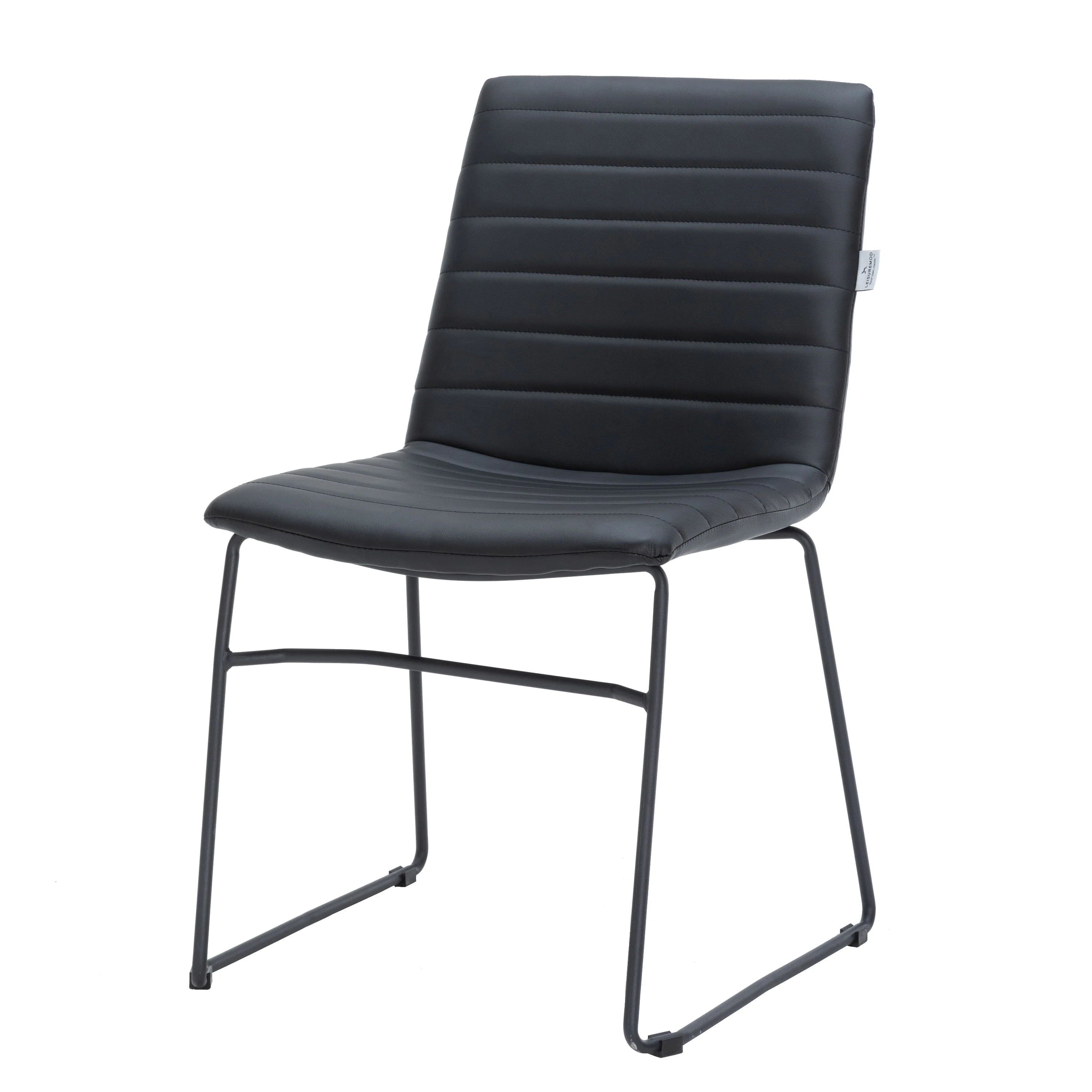 Zylar Series Office Guest Chair in Black Leather