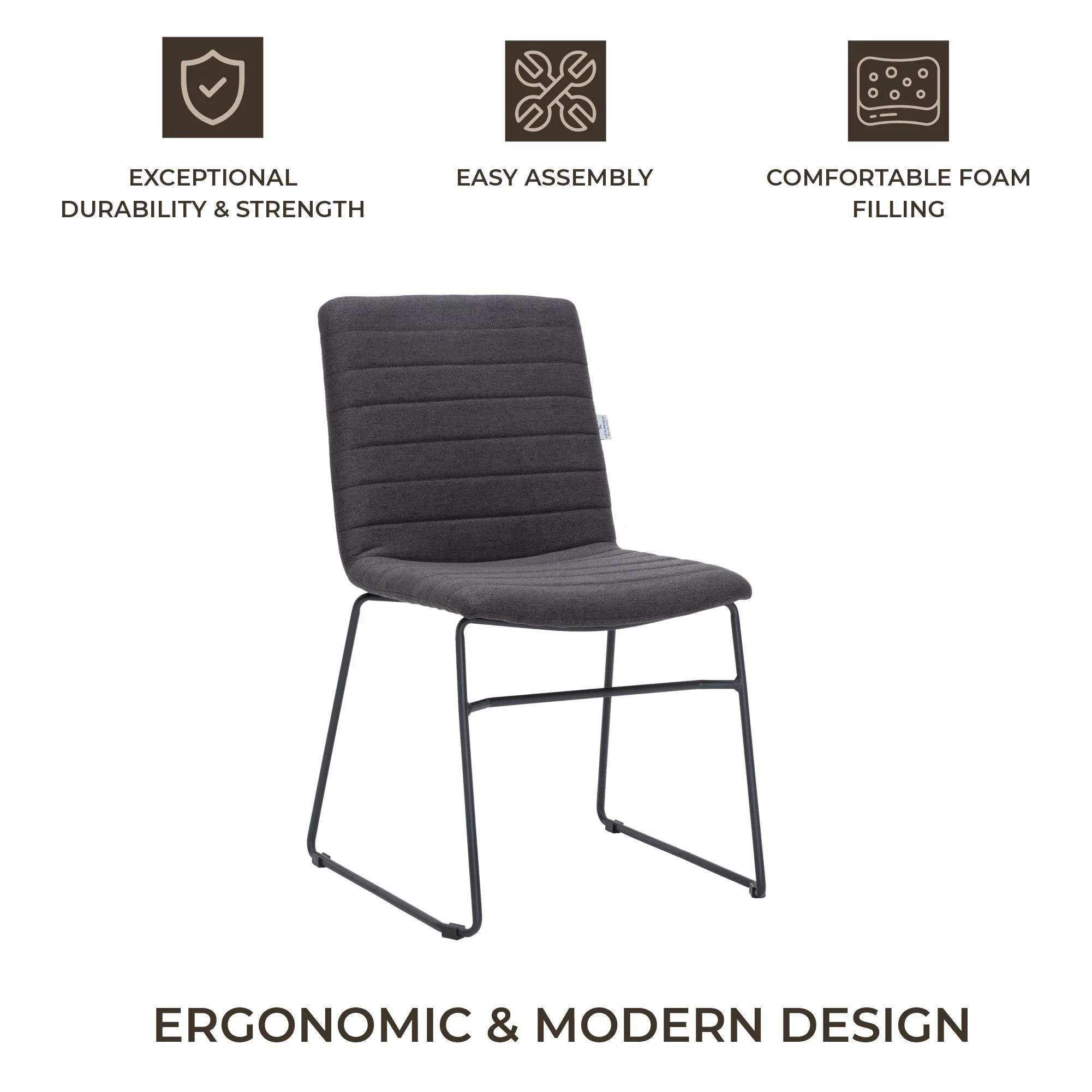 Zylar Series Office Guest Chair in Brown Fabric