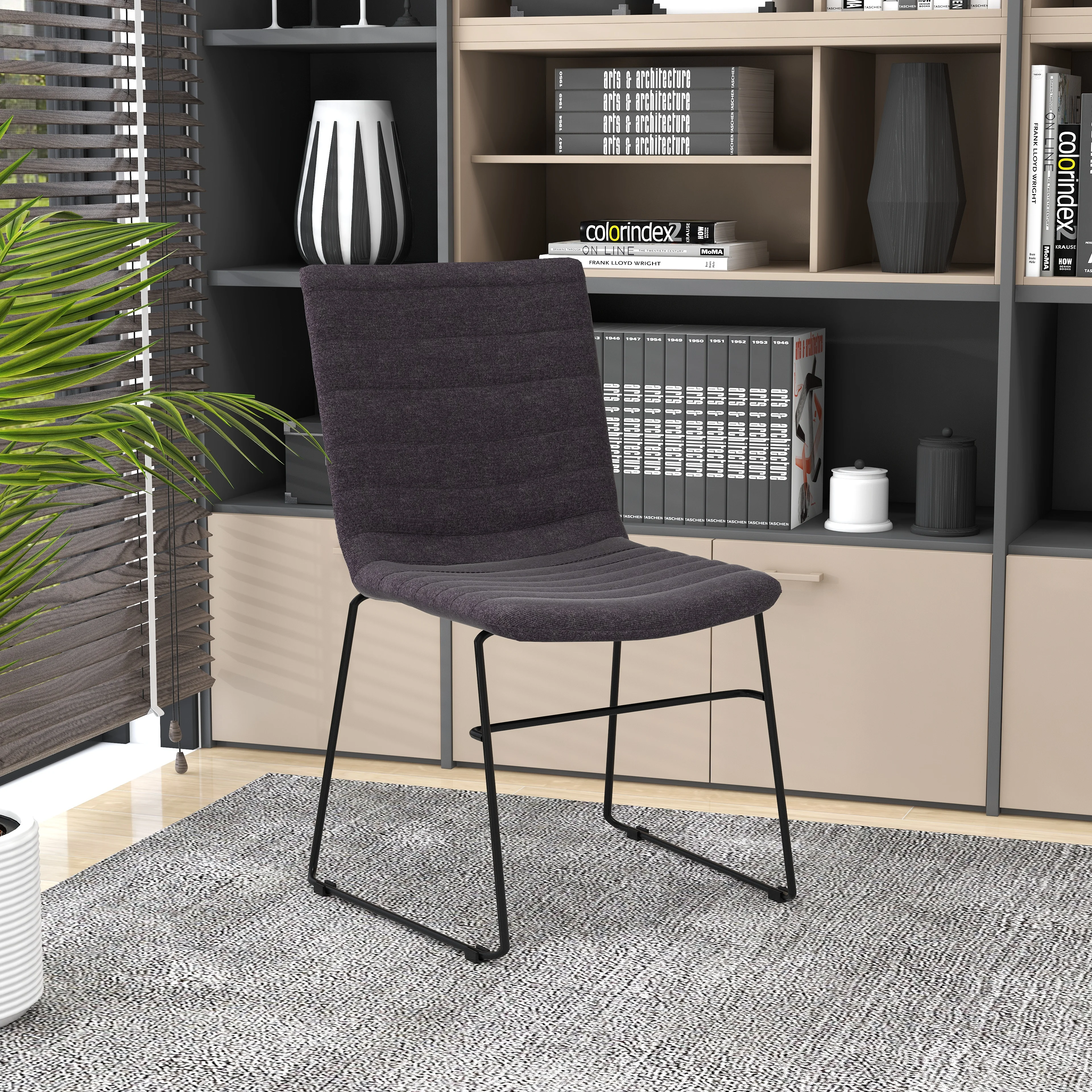 Zylar Series Office Guest Chair in Brown Fabric