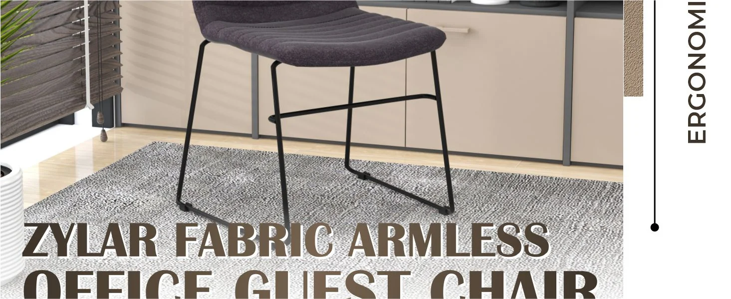 Zylar Series Office Guest Chair in Brown Fabric