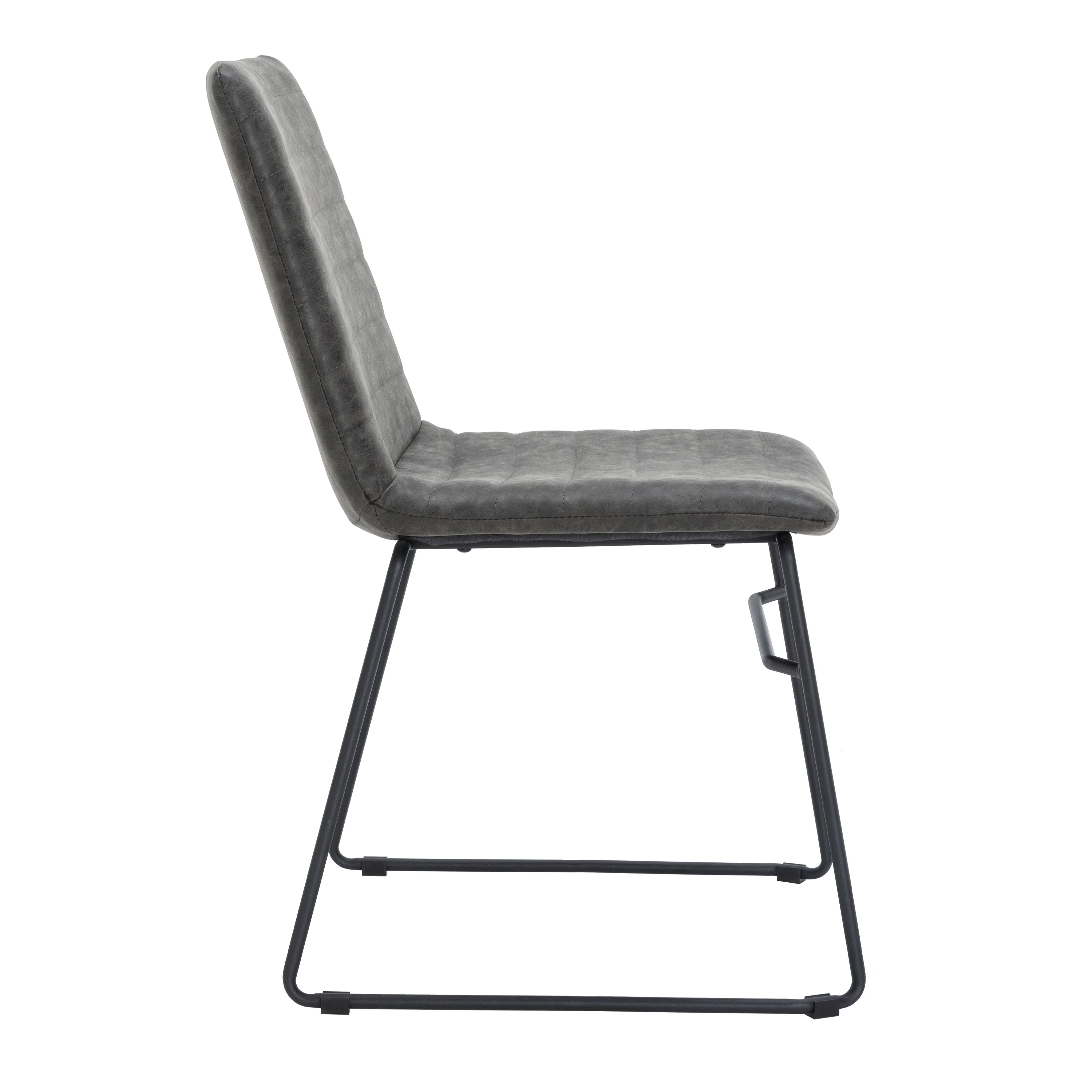 Zylar Series Office Guest Chair in Charcoal Leather