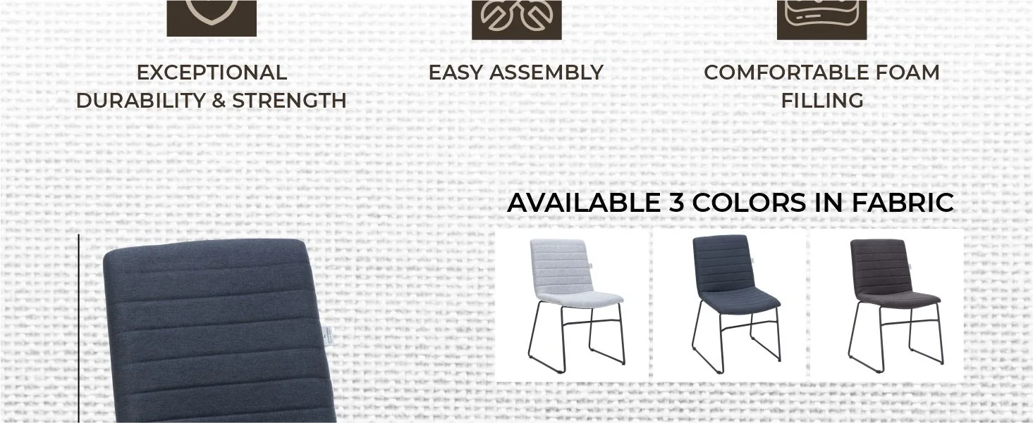 Zylar Series Office Guest Chair in Dark Blue Fabric