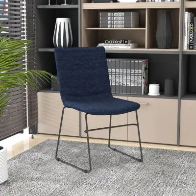 Zylar Series Office Guest Chair in Dark Blue Fabric