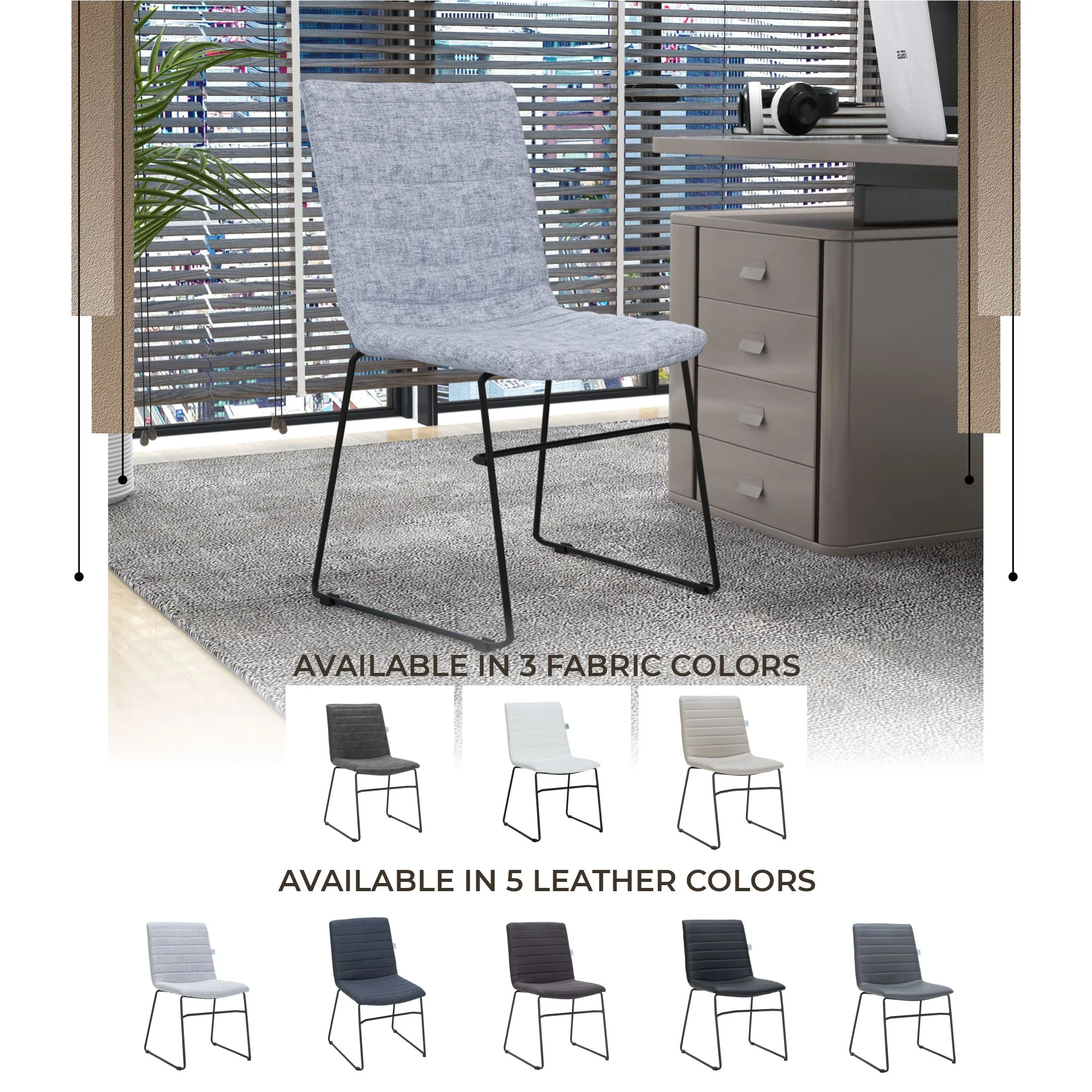 Zylar Series Office Guest Chair in Grey Fabric