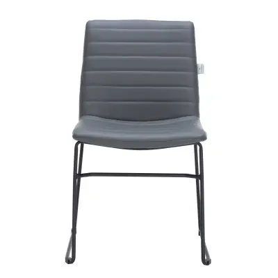 Zylar Series Office Guest Chair in Grey Leather