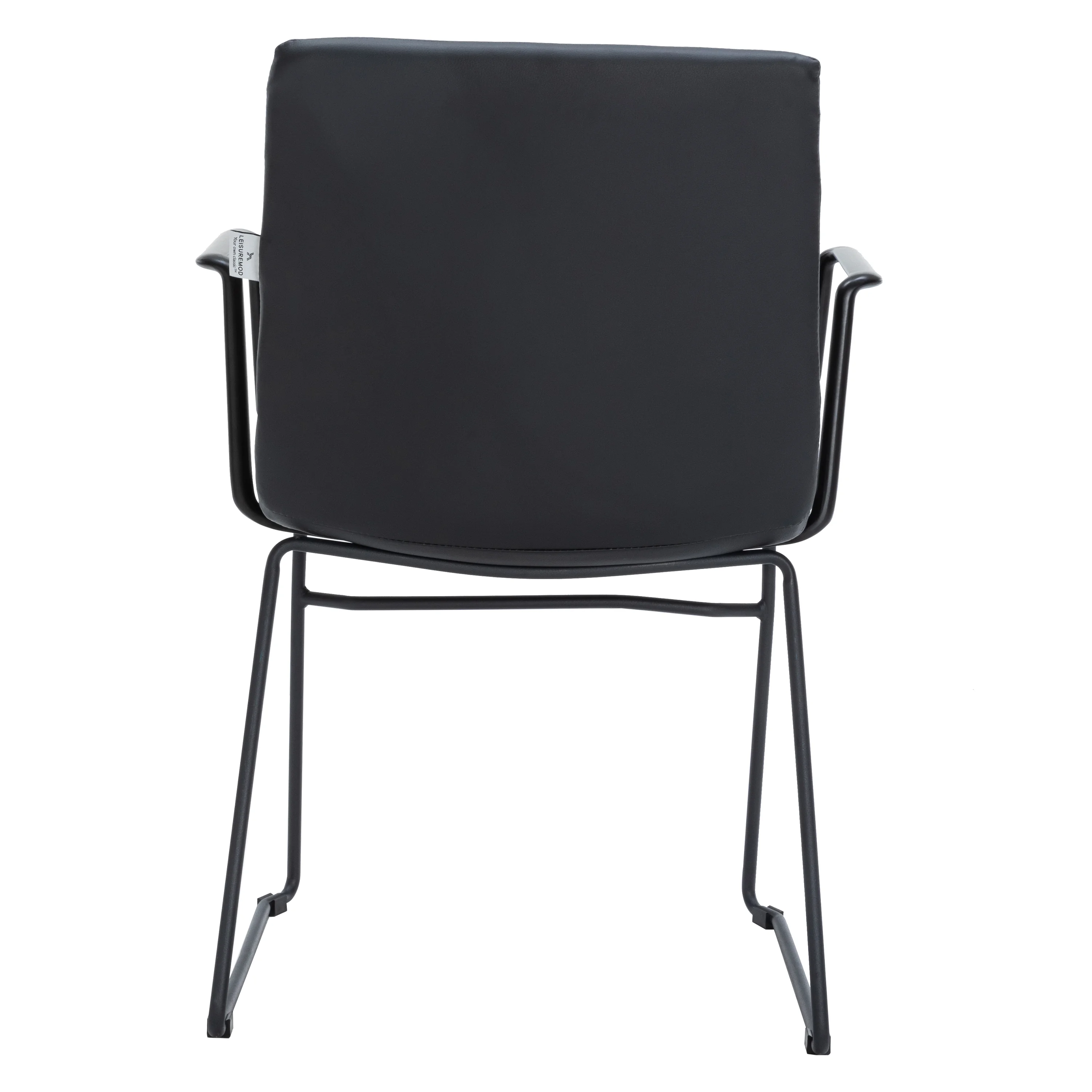 Zylar Series Office Guest Arm Chair in Black Leather