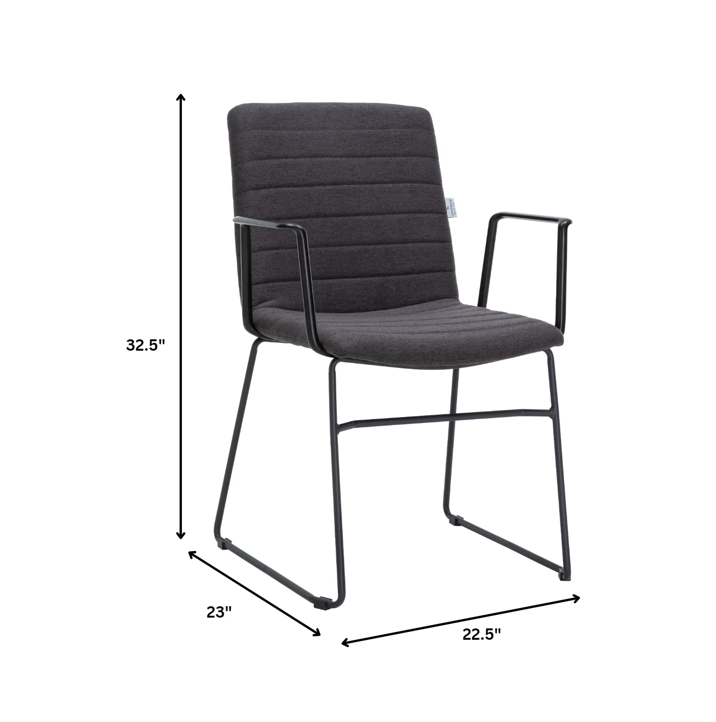 Zylar Series Office Guest Arm Chair in Brown Fabric