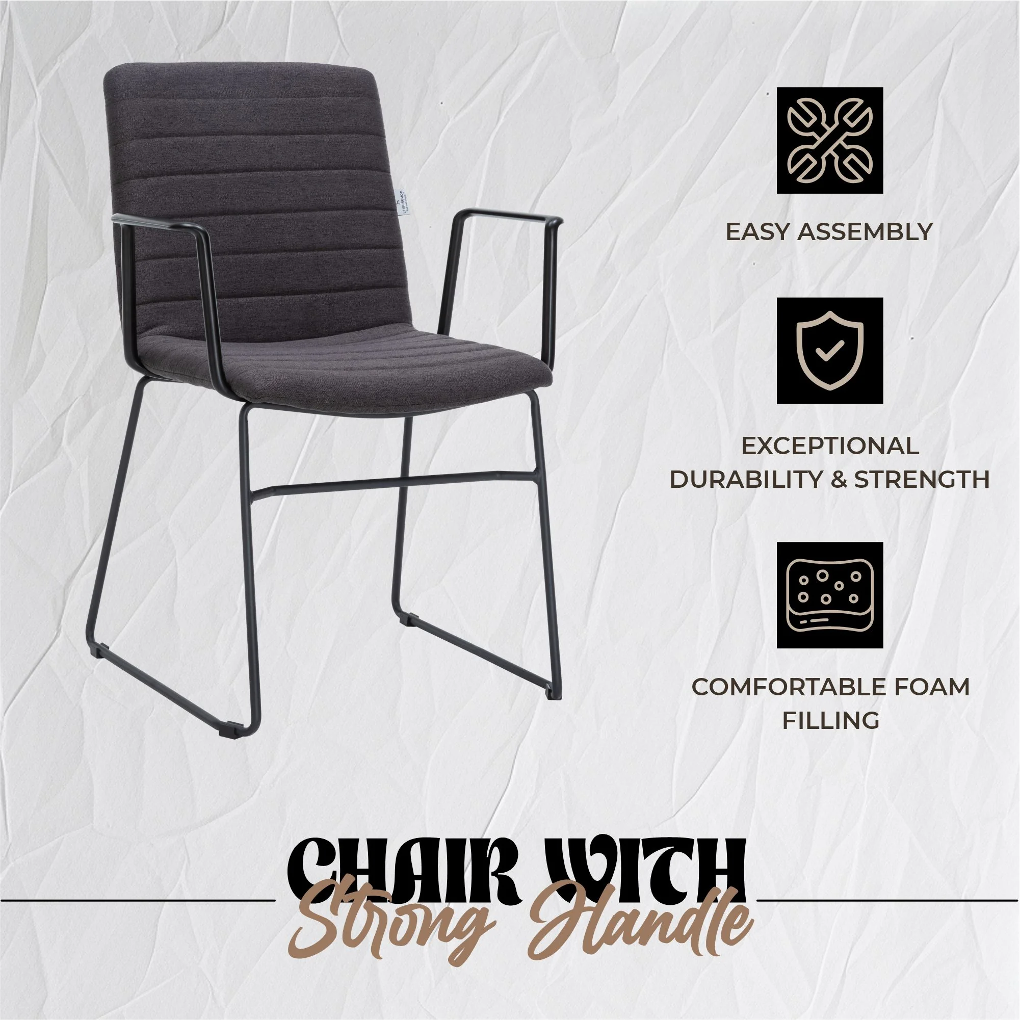 Zylar Series Office Guest Arm Chair in Brown Fabric