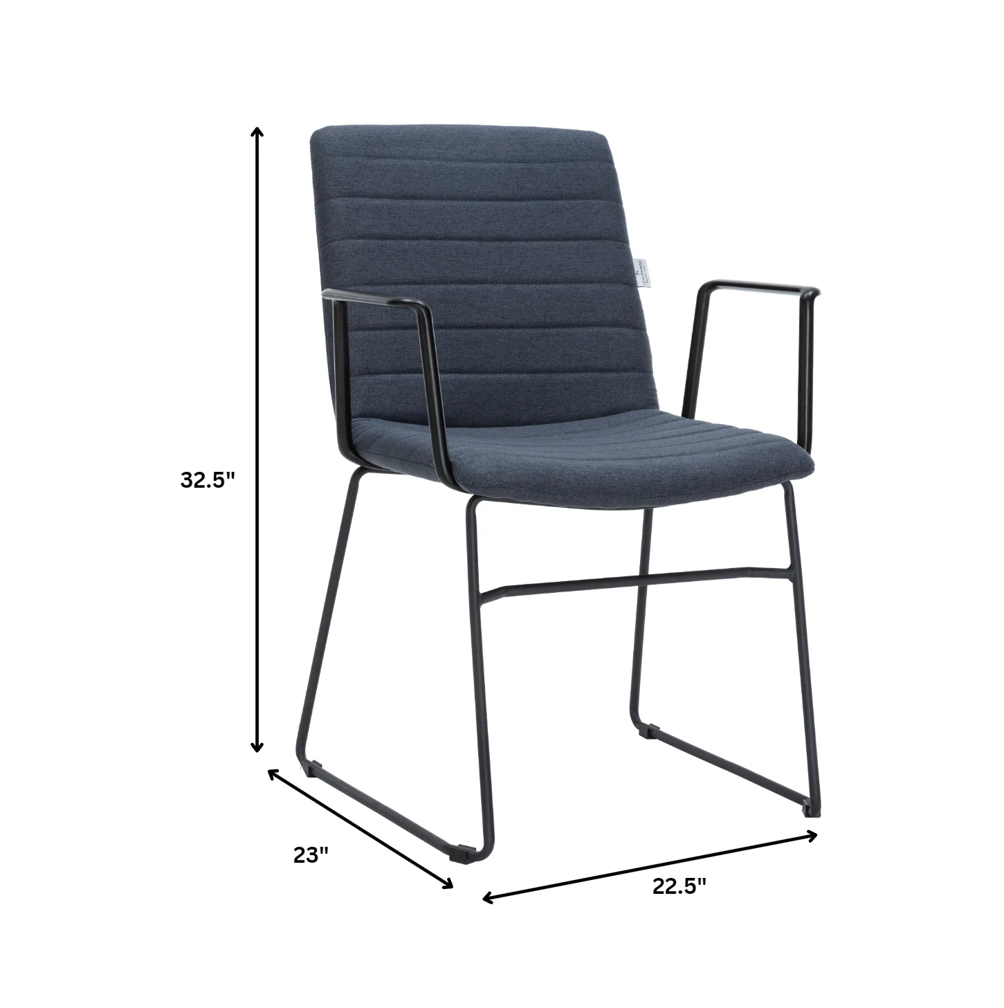 Zylar Series Office Guest Arm Chair in Dark Blue Fabric