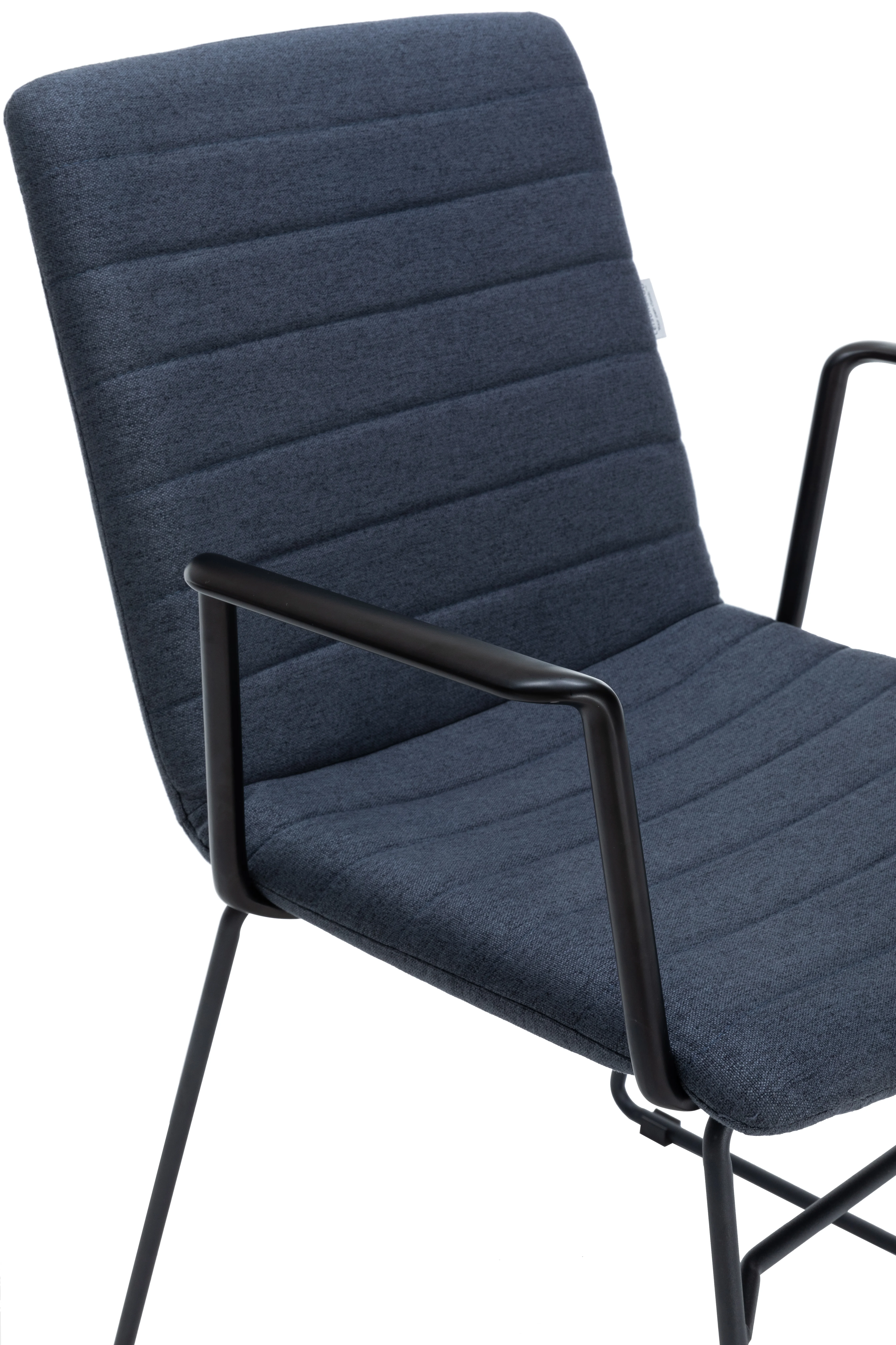 Zylar Series Office Guest Arm Chair in Dark Blue Fabric