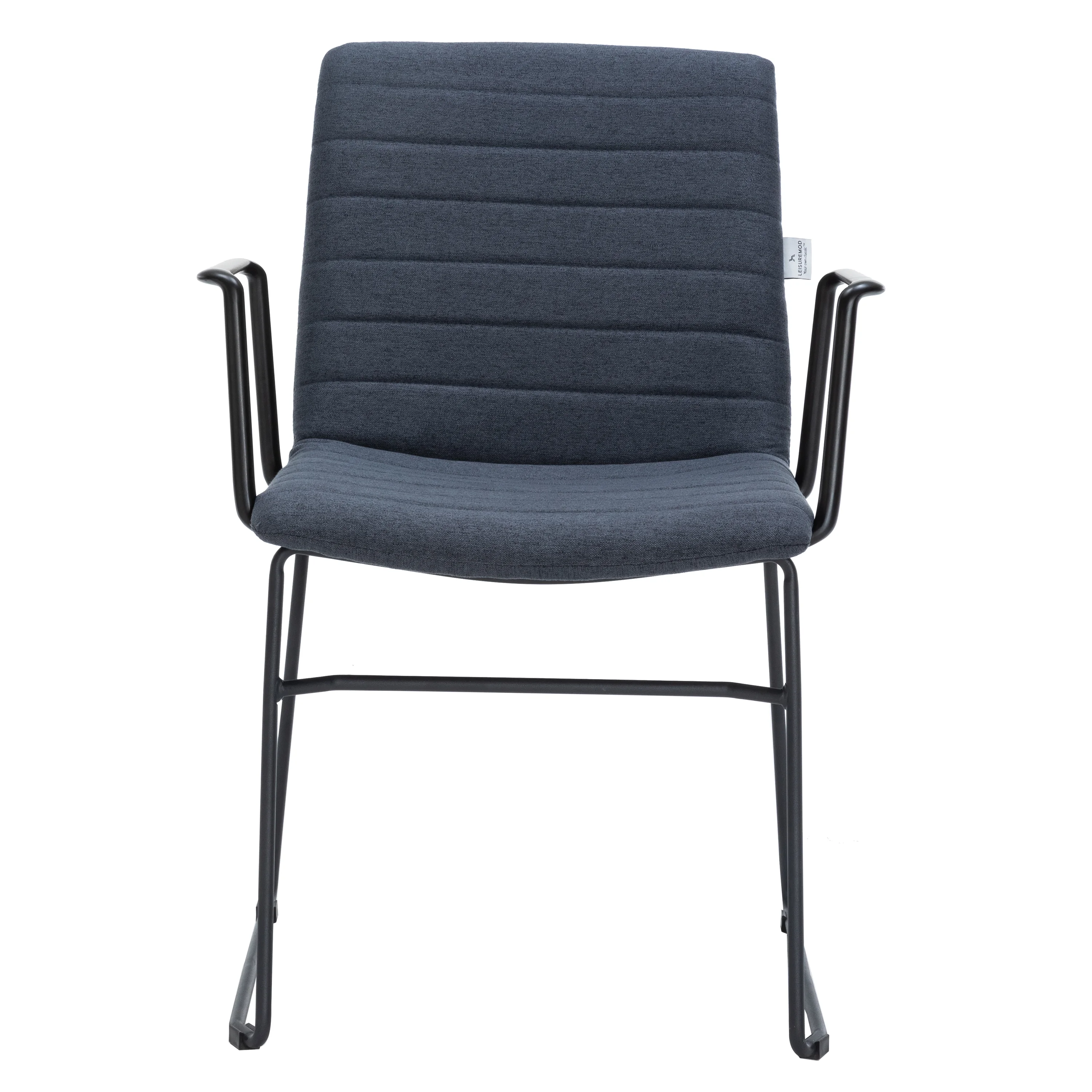 Zylar Series Office Guest Arm Chair in Dark Blue Fabric