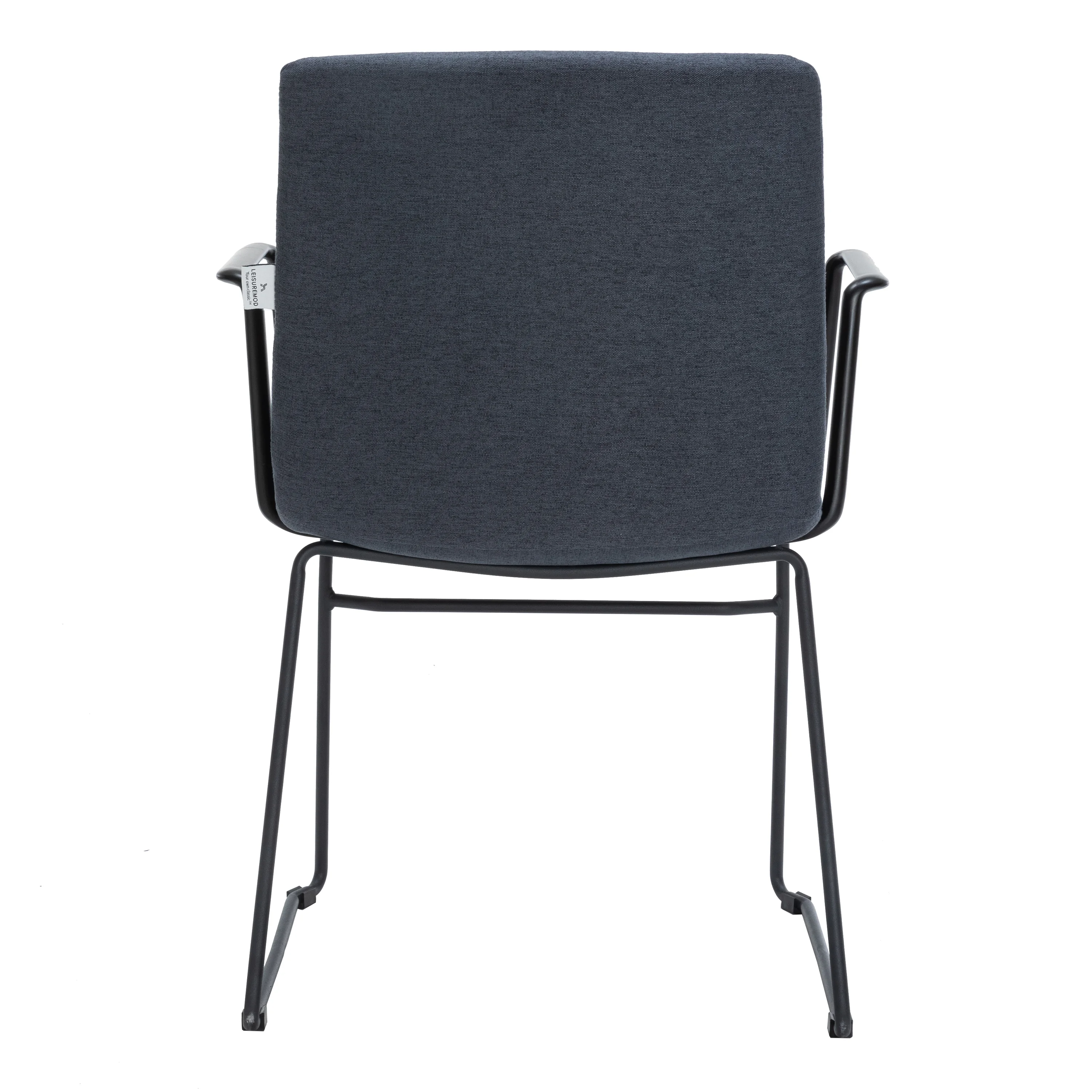 Zylar Series Office Guest Arm Chair in Dark Blue Fabric