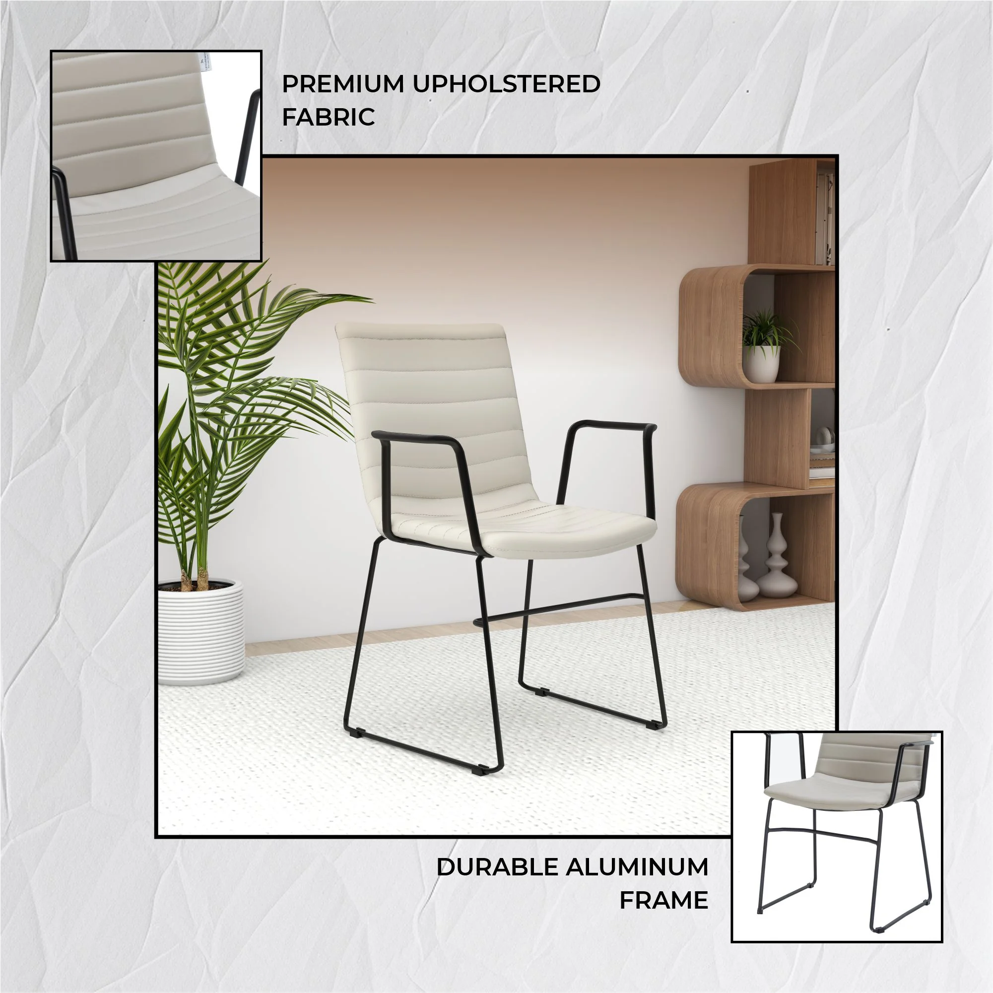 Zylar Series Office Guest Arm Chair in Tan Leather