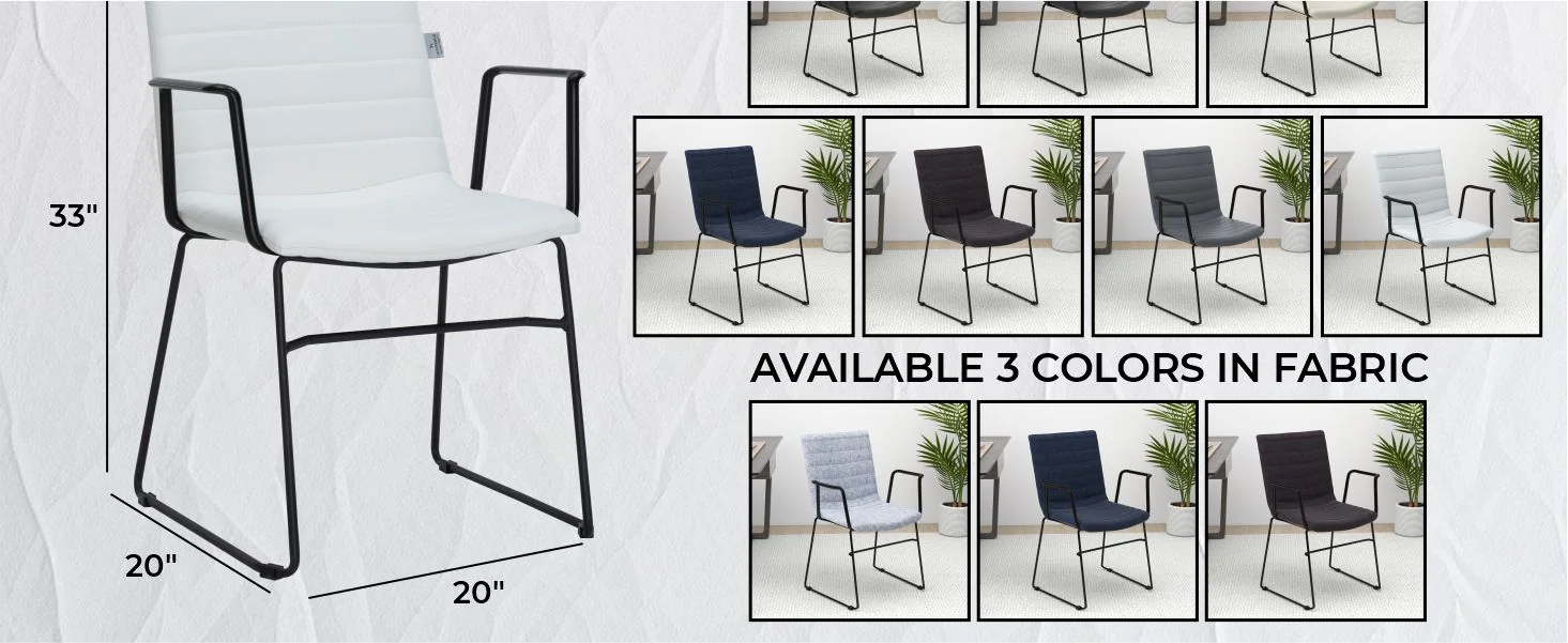 Zylar Series Office Guest Arm Chair in White Leather